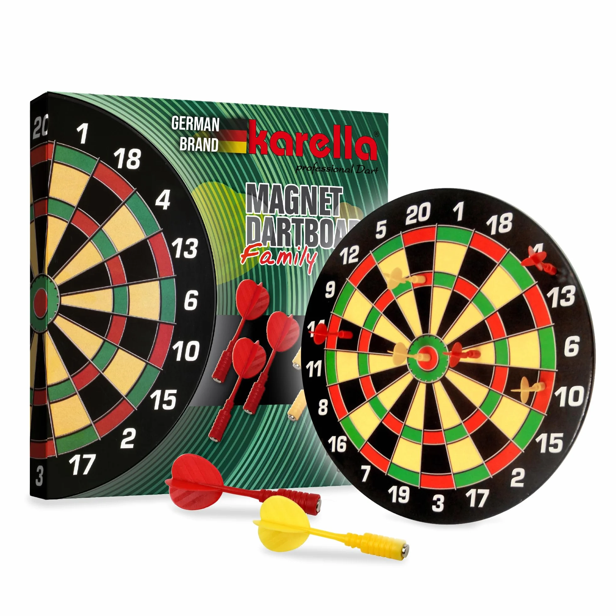 Karella Tarcza do darta magnes 40 cm model Family w zestawie 6 rzutek magnetycznych