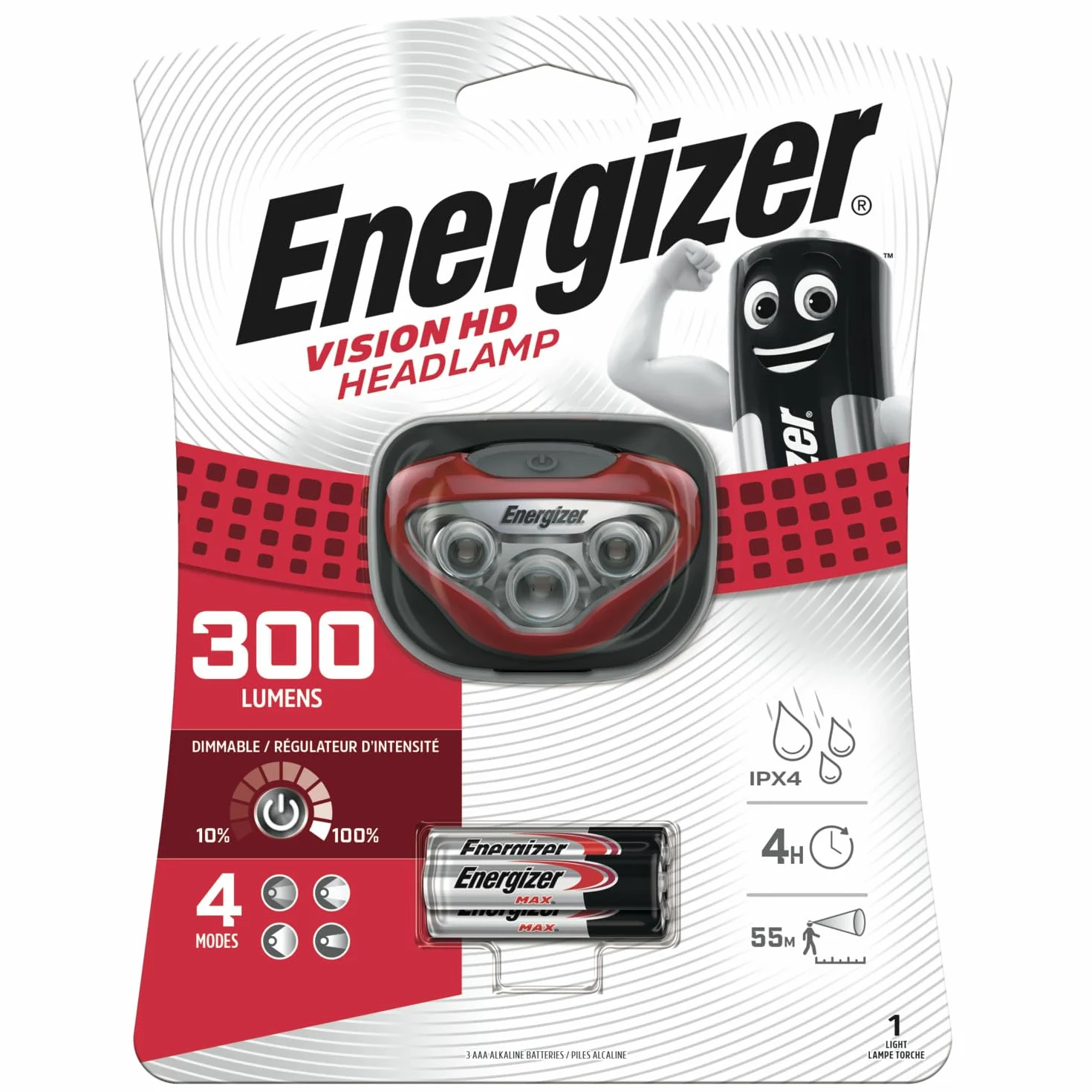 Energizer Vision Lampa Czołowa, Czerwony/Czarny, m