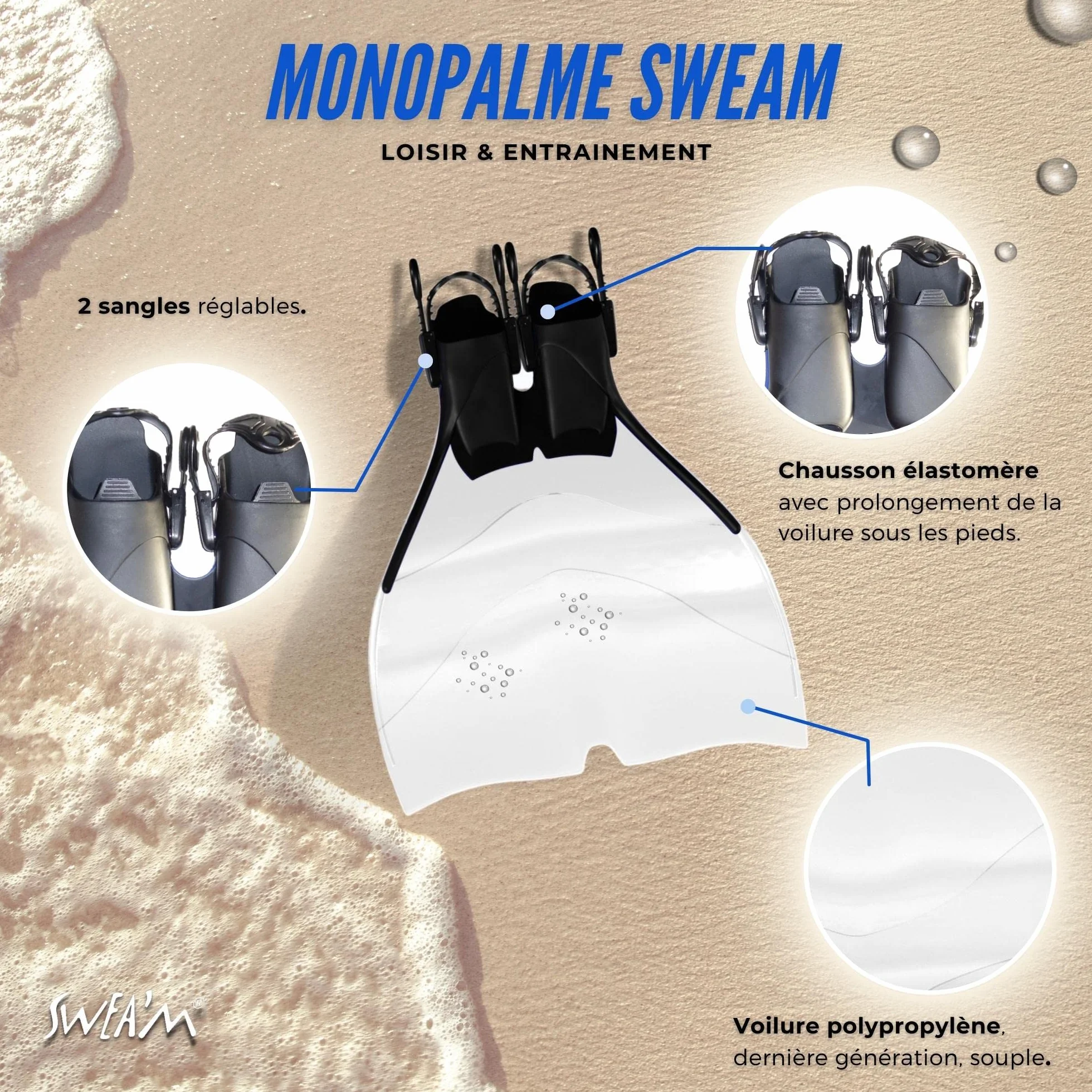 Sweam Monopłetwa regulowany ogon pływacki 39/43