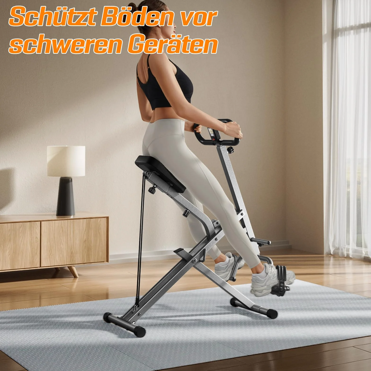 Mata ochronna na podłogę, sprzęt fitness, składana mata do bieżni, 150 x 61 cm, mata treningowa z termoplastycznego elastomeru poliestrowego 8 mm, antypoślizgowa, neutralna zapachowa, amortyzująca