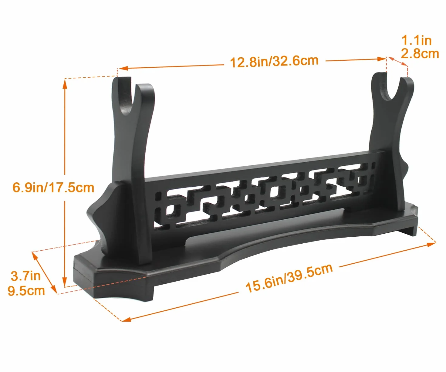 WANLIAN Stojak na miecz pulpit miecz samurajski katana gladiator uchwyt na miecz jednopoziomowy stojak na miecz do ekspozycji, wydrążony wzór w całości czarny