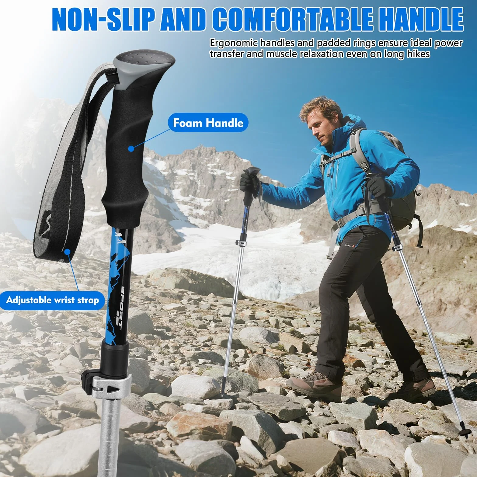 Aluminiowe kijki trekkingowe teleskopowe 110-130 cm do nordic walkingu
