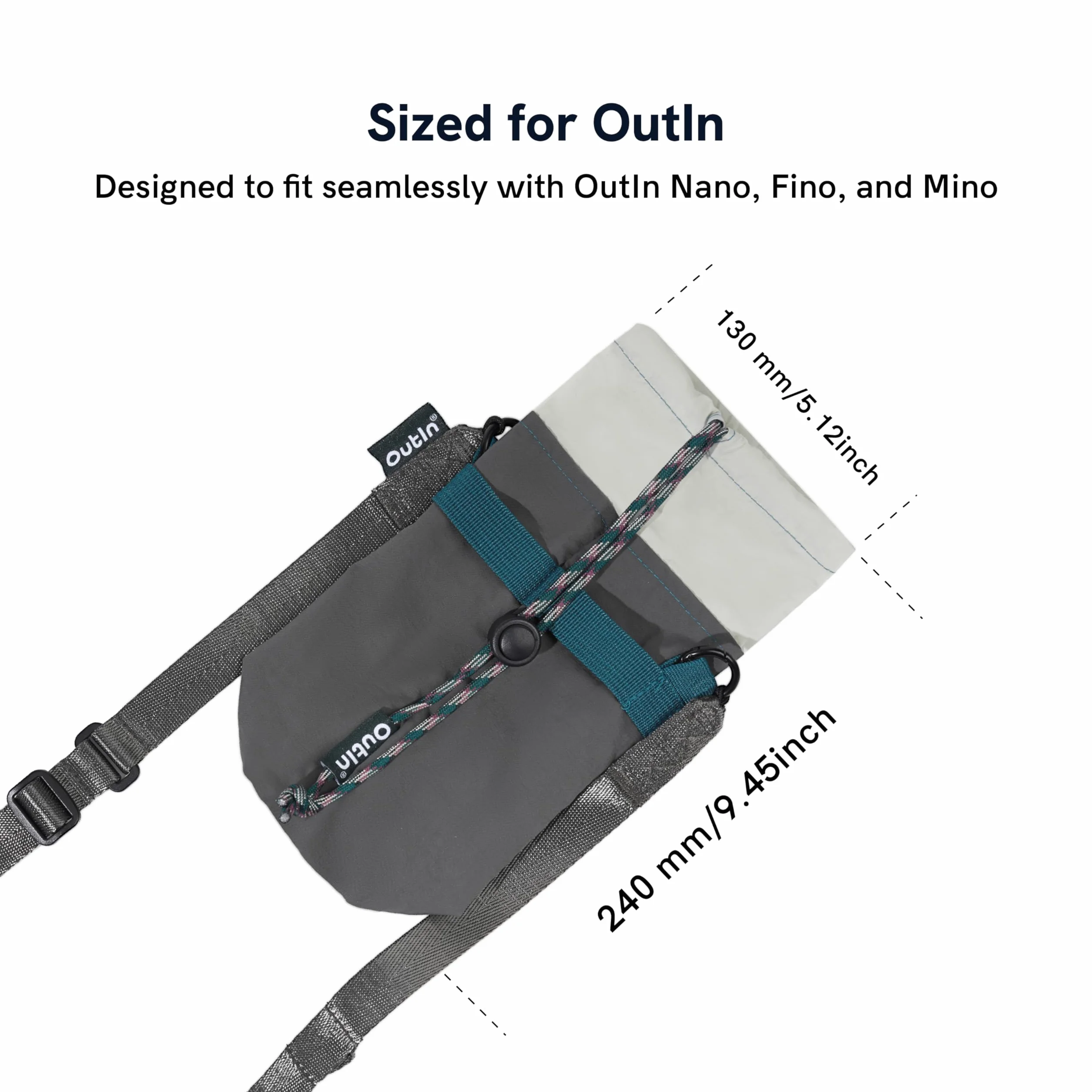 OutIn Sling Pocket - kompaktowa i trwała torba Crossbody do noszenia na co dzień, wodoodporna torba do Nano/Fino/Mino, Canyon Green