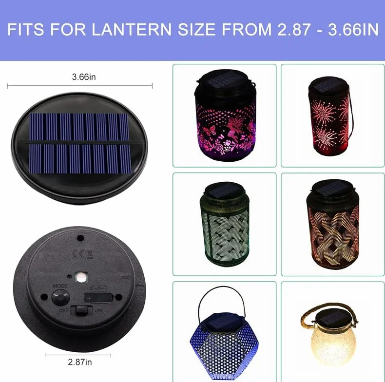 YJFWAL Części zamienne do lamp solarnych, 8 kolorów do wyboru, średnica 9,5 cm, 10 lumenów, lampiony LED, osłona, części zamienne do latarni solarnych