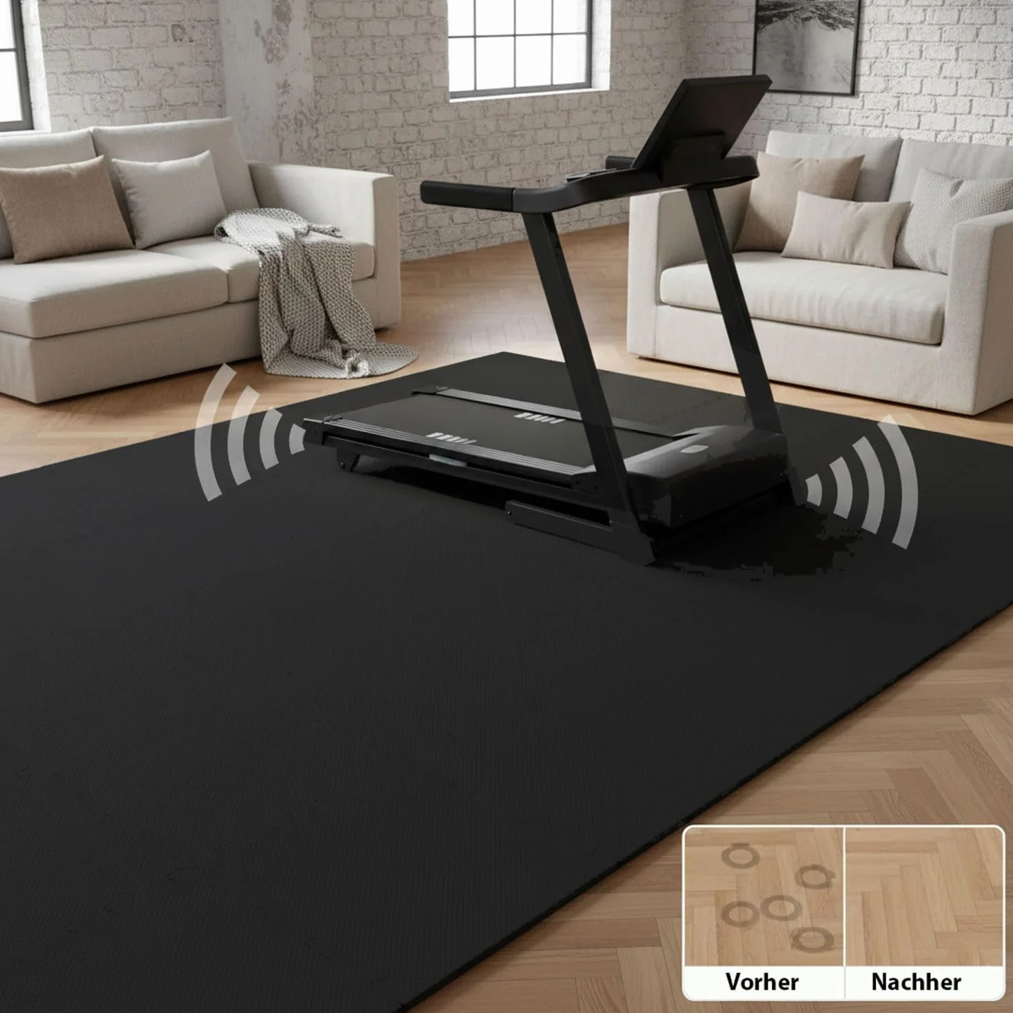 eyepower 1,7 m² mata ochronna na pod?og? Fitness 18 p?yt pod?ogowych 30 x 30 Homegym mata do fitnessu mata pod?ogowa do si?owni, sprz?t fitness, mata izolacyjna do bie?ni, roweru, urz?dzenia