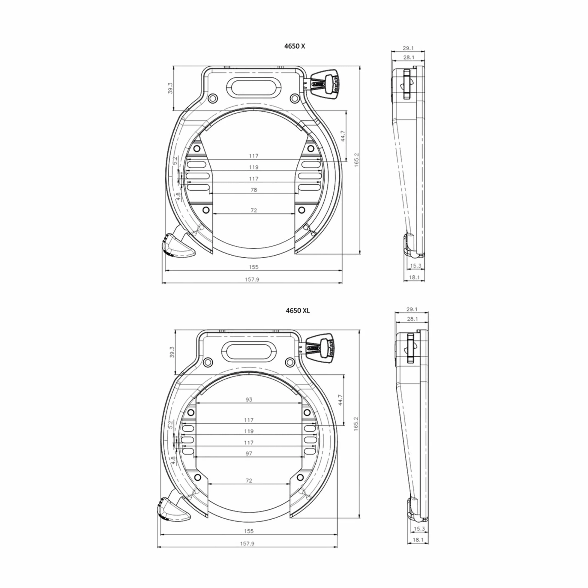 Abus 4652 X/XL ochrona przed kradzieżą czarny