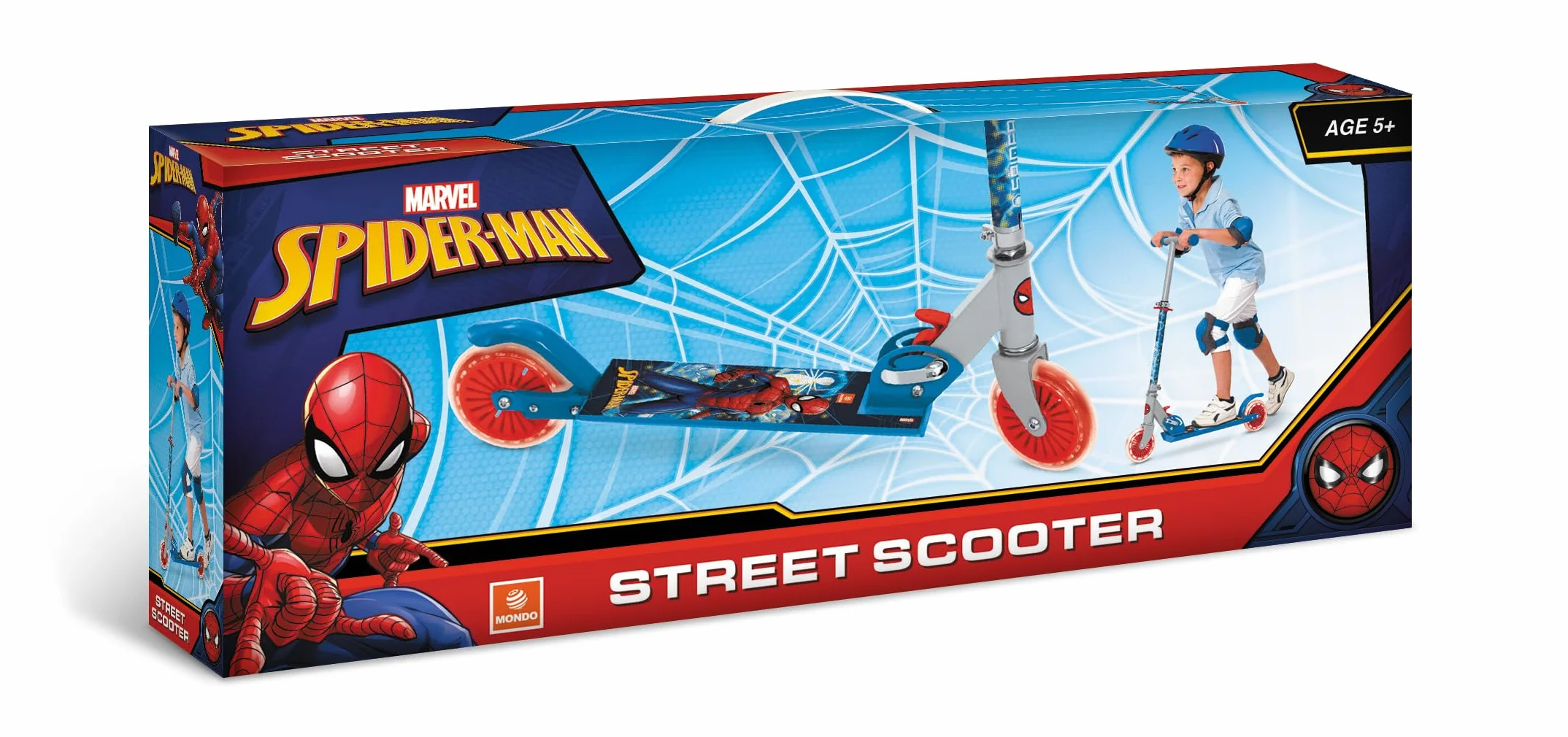 SPIDER-MAN MARVEL Aluminiowa składana hulajnoga 2 koła z uchwytem regulowaną kierownicą dla dzieci