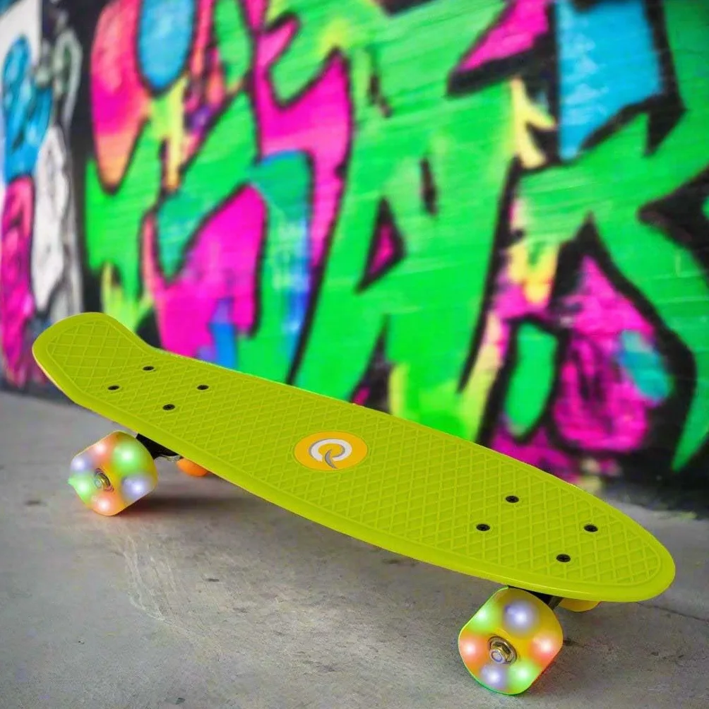 Deskorolka świecąca EVO 22" dla początkujących i profesjonalistów, kompletna mini cruiser