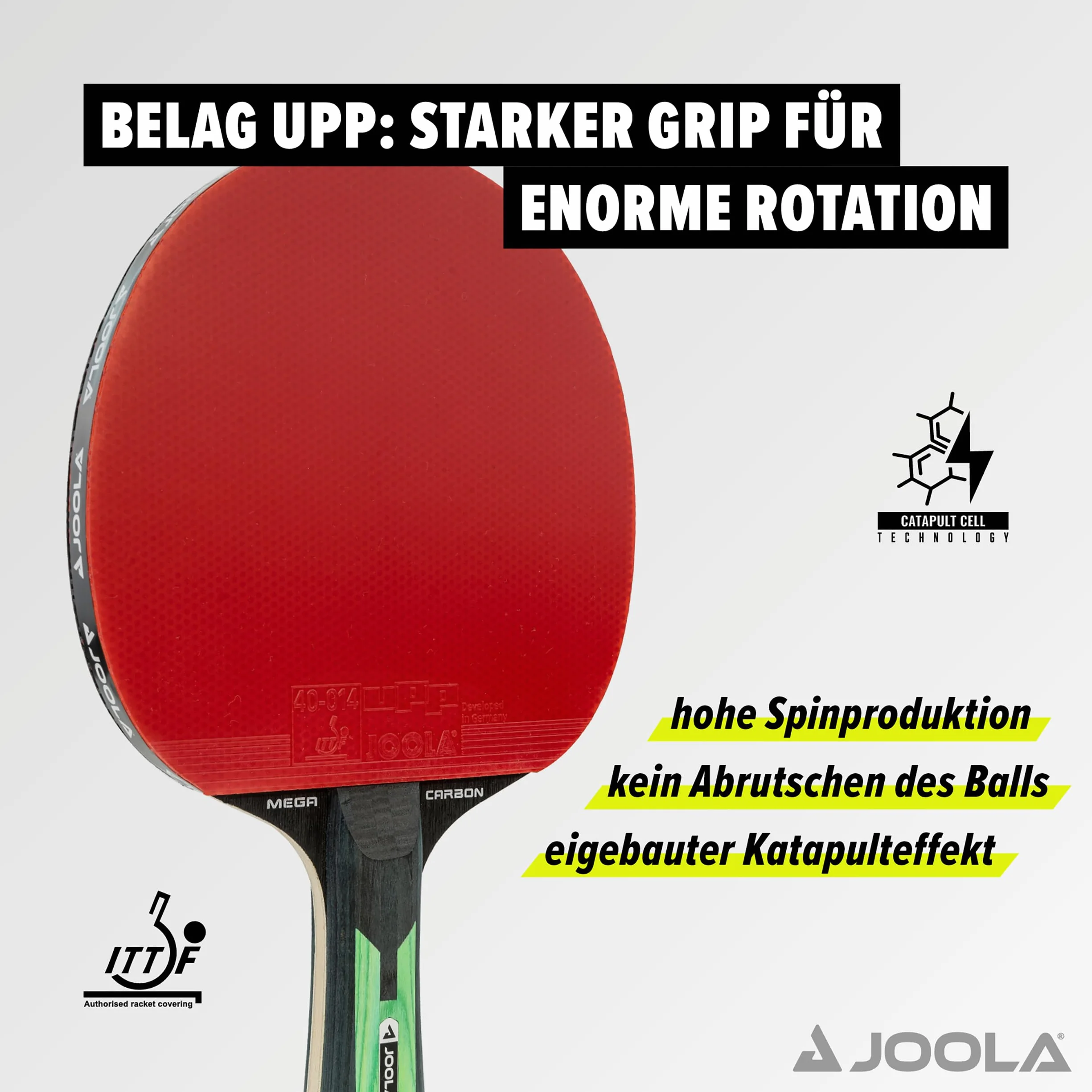 JOOLA Carbon rakietka do tenisa stołowego ITTF zatwierdzona profesjonalna rakietka do tenisa stołowego dla zaawansowanych graczy – technologia Carbowood