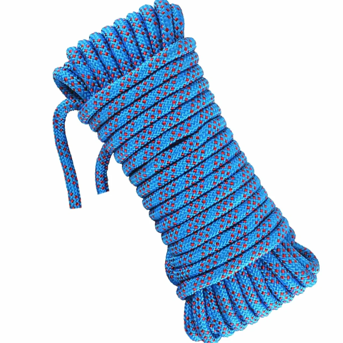 Treadstar Nylonowa lina wspinaczkowa, 10-10 m, niebieska, nylonowa, statyczna lina wspinaczkowa, podwójny splot, niebieska (niebieska, 10 m)