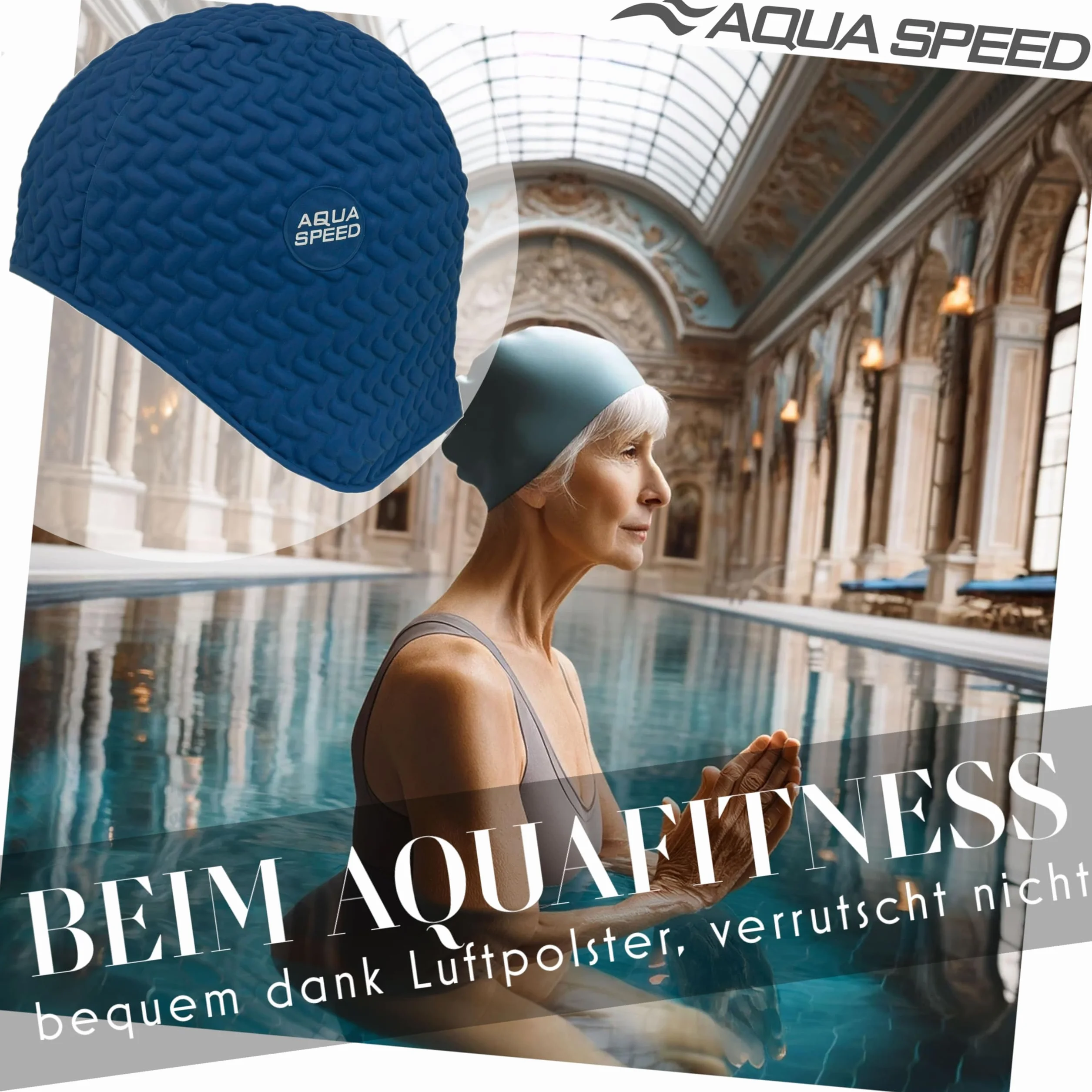 Aqua Speed Swimming Cap | Ladies | Swimming Cap | Sport | Training | Swimming | for Long Hair | Latex | Bombastic