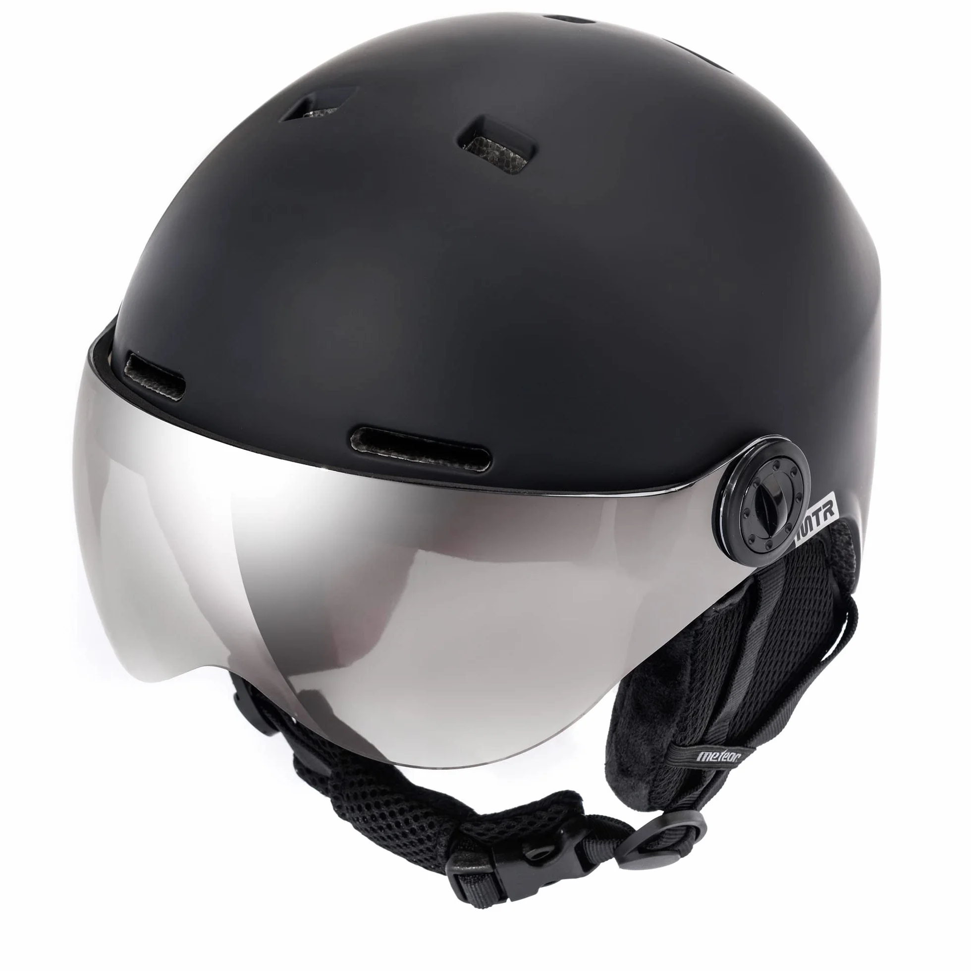 Kask narciarski Helmet snowboardowy Uniwersalny dla Dzieci damski męski dorosłych Ochronny z szybą na zimę Narciarstwo Certyfikowane Bezpieczeństwo Profesjonalne Nauszniki Sportowe Zimowe Meteor
