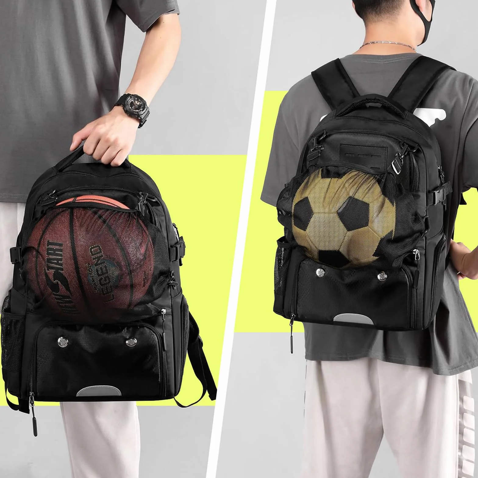 Plecak do koszykówki z przegrodą na buty 30 l czarny