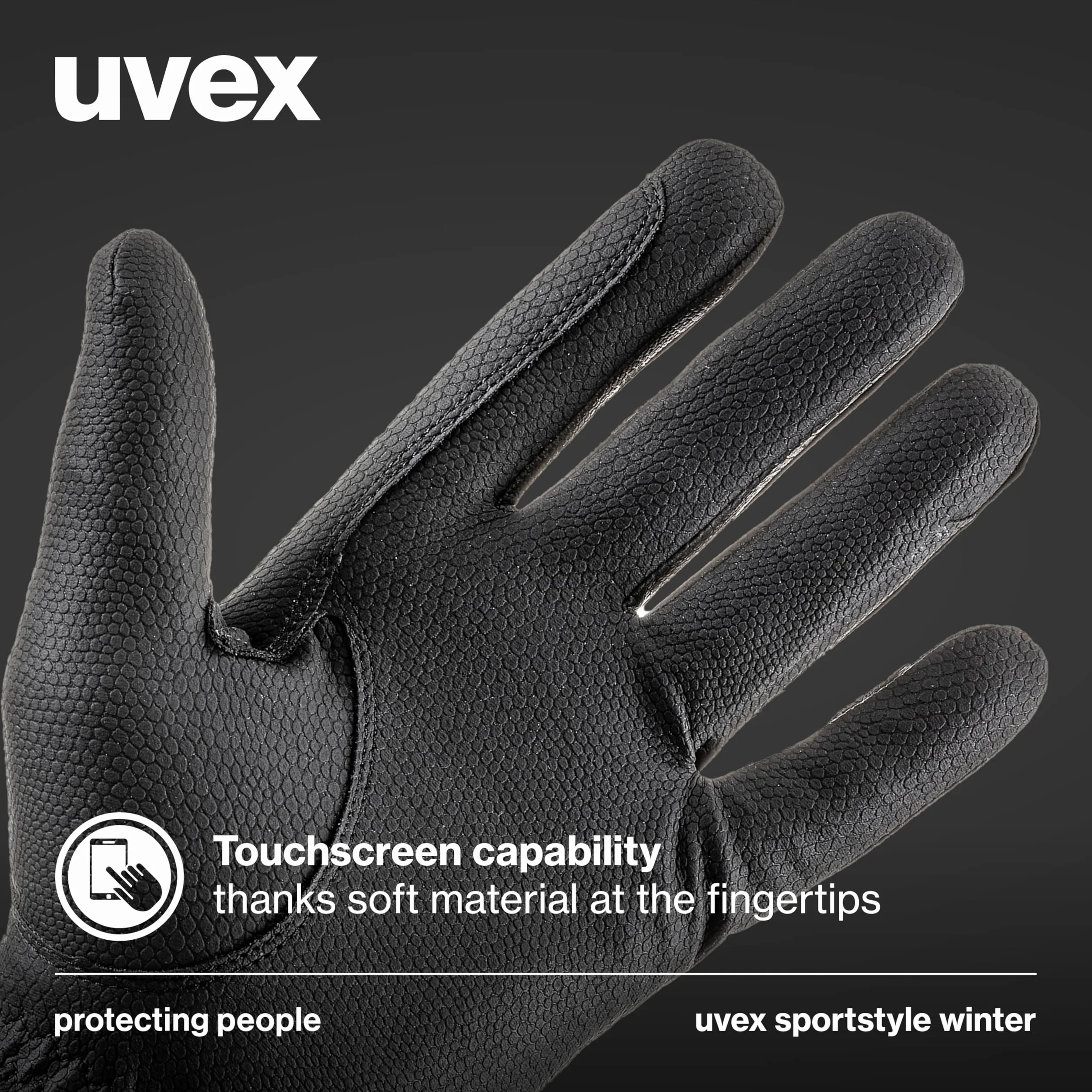 uvex sportstyle winter - rozciągliwe rękawiczki jeździeckie unisex - znakomity chwyt i trwałość - izolacja Thinsulate - black - 9.5