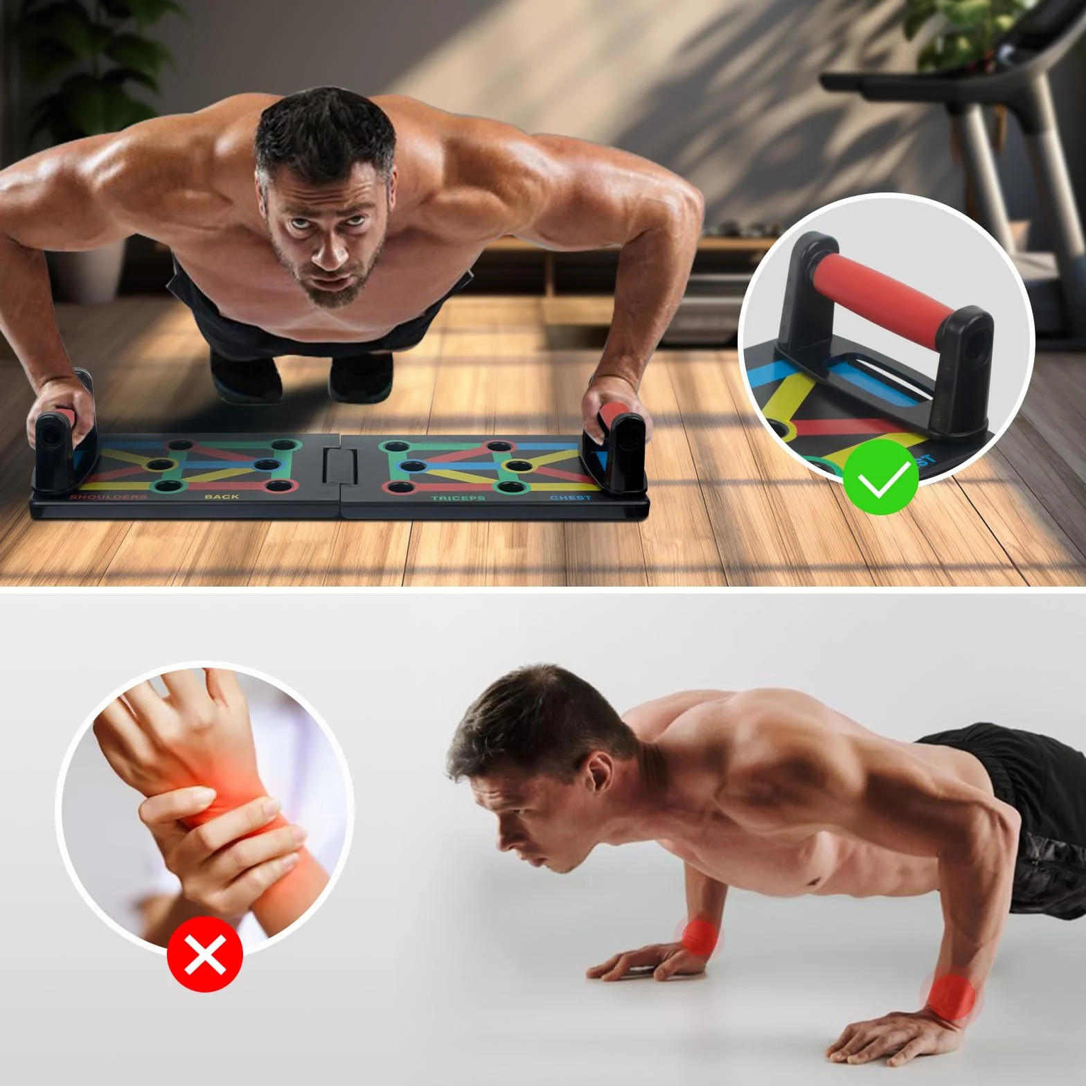 Push Up Board Foldable 12 in 1 Press Up Boards Fitness Gym Muscle Strength Push-Up Stand, Przenośny sprzęt sportowy dla mężczyzn, kobiet, ćwiczeń domowych