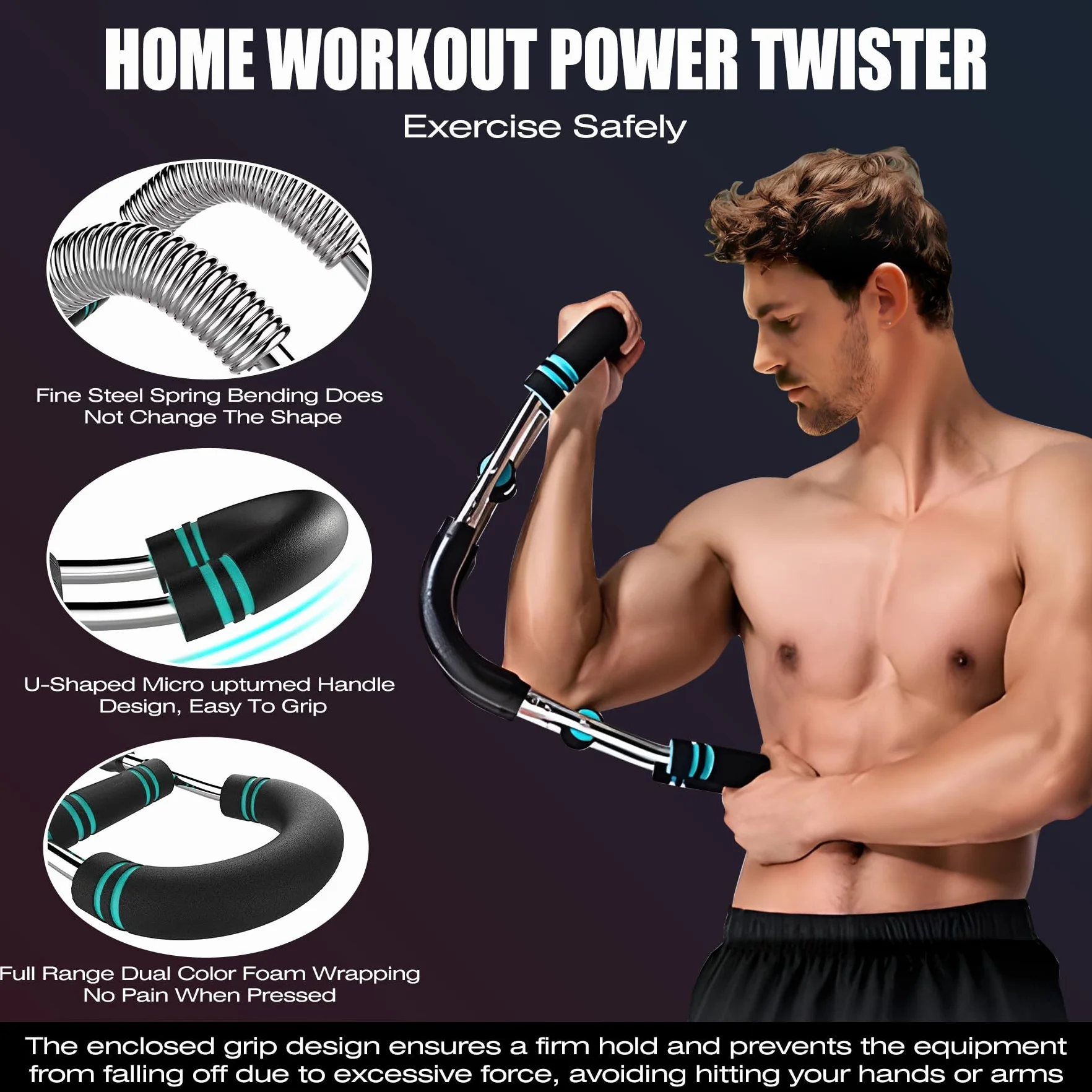 Twister Armtrainer, regulowany trener ramion i klatki piersiowej z oporem 30 kg - 40 kg, przenośny wiosenny przyrząd fitness do treningu domu/biura/podróży