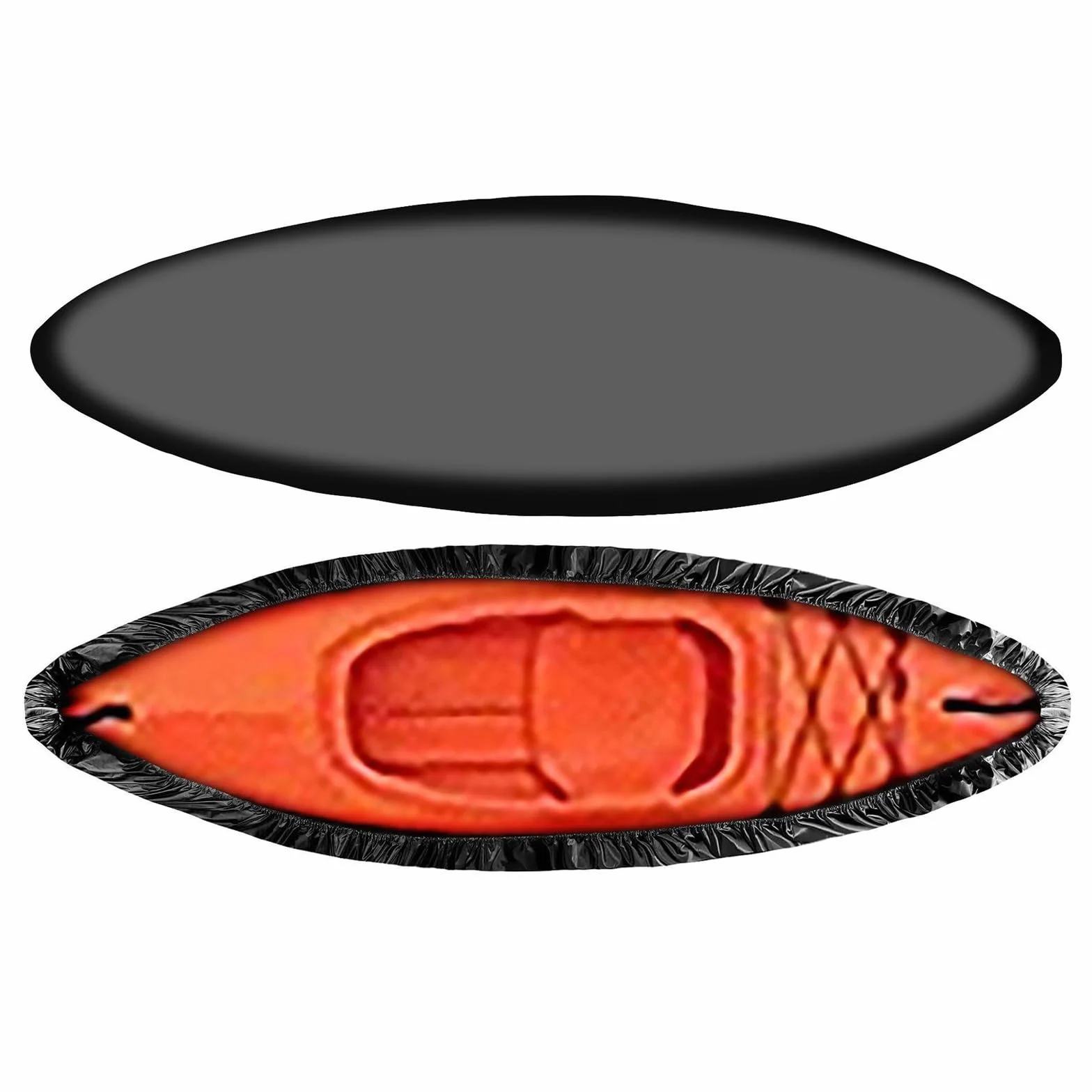 Pokrowiec na kajak Oxford 420D wodoszczelny UV 5,1-5,5 m czarny