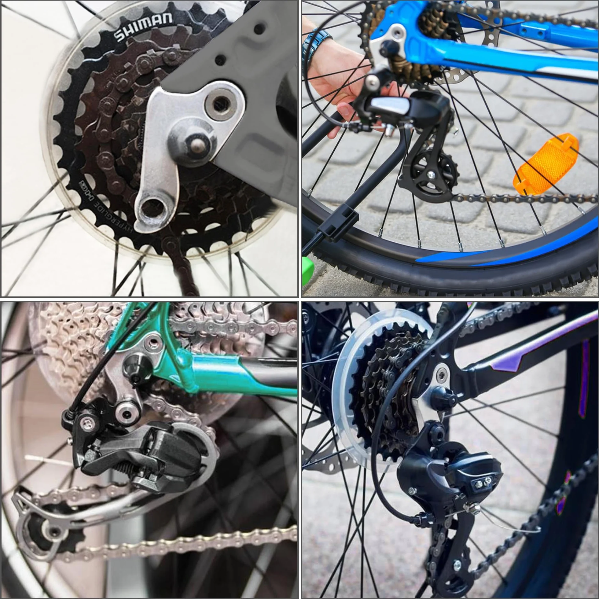 DesertBoy 2-częściowy wieszak na przerzutkę tylną ze stopu aluminium, przerzutka rowerowa, hak, adapter z kluczem imbusowym i śrubami, 2 sztuki