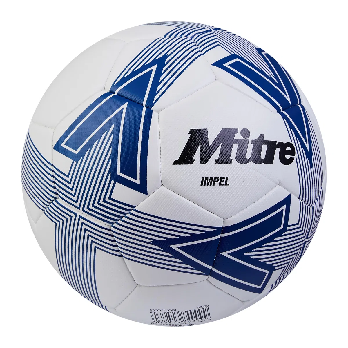 Mitre Impel L30P piłka nożna, bardzo trwała, zachowuje kształt, biały/niebieski, 3