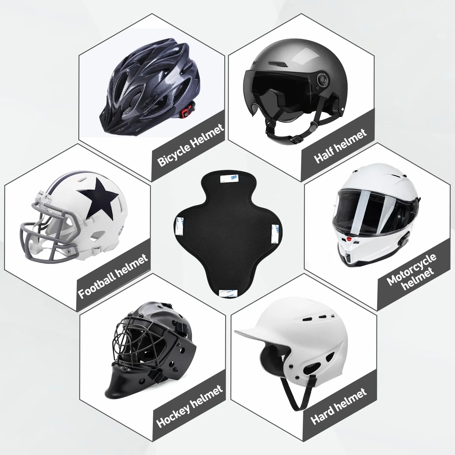 2 poduszki na kask, zamiennik wyściółki na kask rowerowy, ochrona głowy 360°, absorbuje pot, wyściółka kasku motocyklowego, może być zastąpiona podczas wyścigów motocyklowych