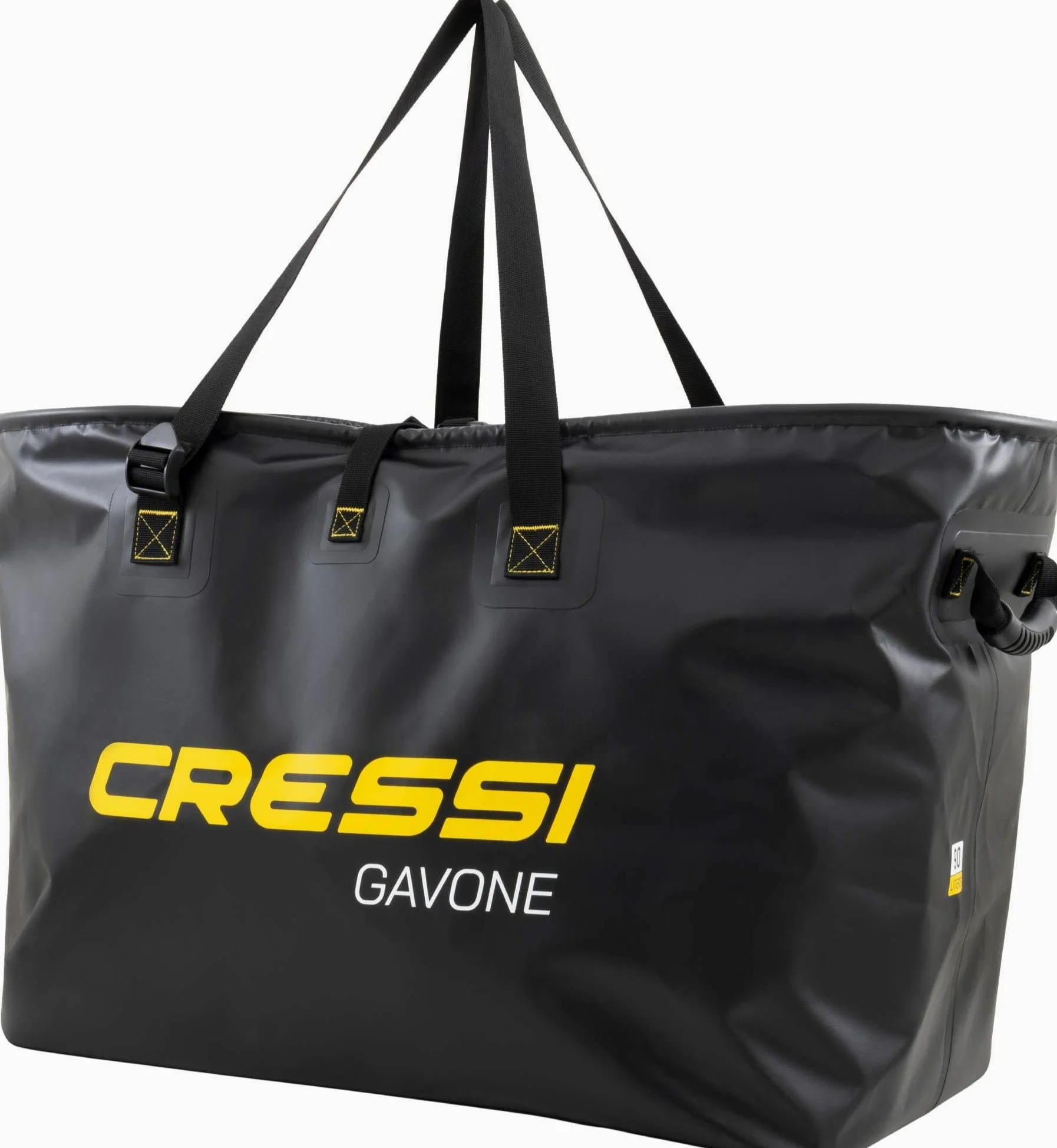 CRESSI Gavone Black – przestronna wodoodporna torba z czarnej plandeki PCW, zapobiega wyciekaniu wody i wilgoci na bagażnik samochodowy, bagaż lub podłogę