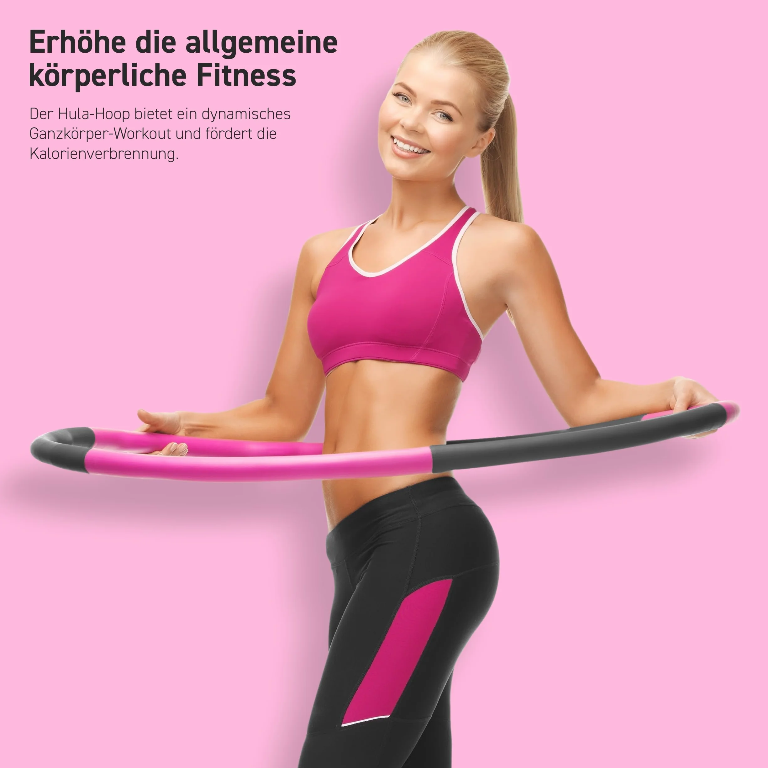 Hula Hoop obręcz premium z pianką i regulacją rozmiaru, hula hop do fitnessu, do redukcji wagi, 6-8 segmentów, zdejmowana obręcz hula hop, nadaje się do fitnessu/uprawiania sportu