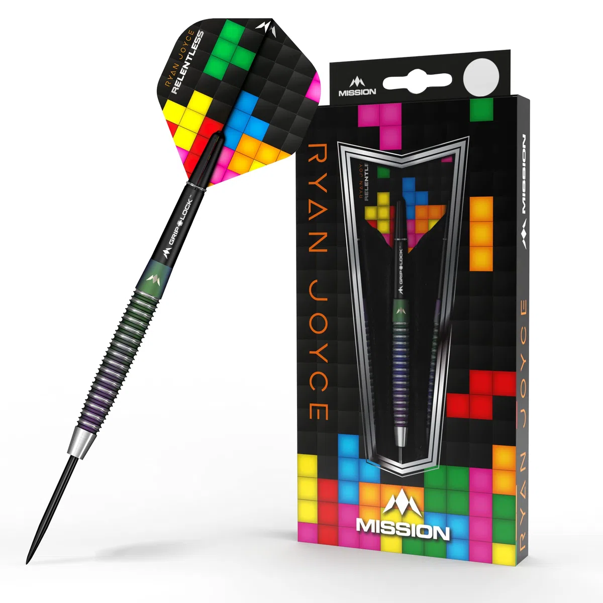 Mission Darts D1587 Ryan Joyce, Relentless | Zestaw rzutek z wysokiej jakości 95% wolframem koralem powlekanym PVD beczką i stalową końcówką, 21 g