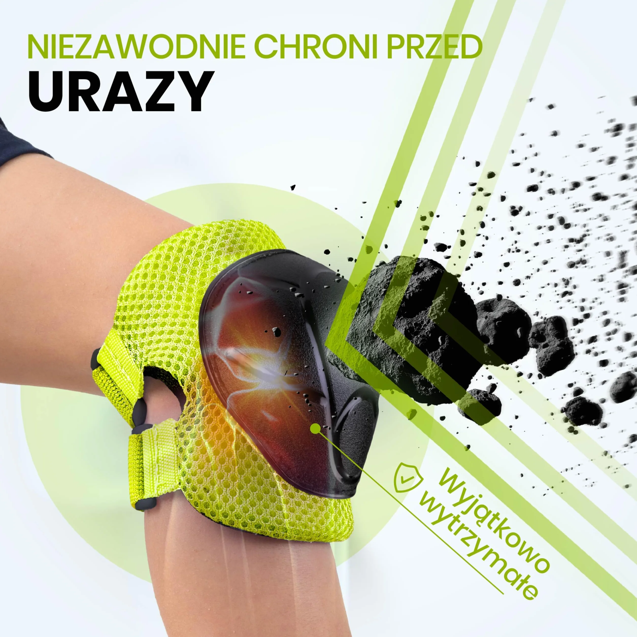 99FLIPS FLASH Zielone Ochraniacze na Rolki dla Dzieci od 3 lat XS Zestaw 6 el z Certyfikatem GS TÜV Rheinland