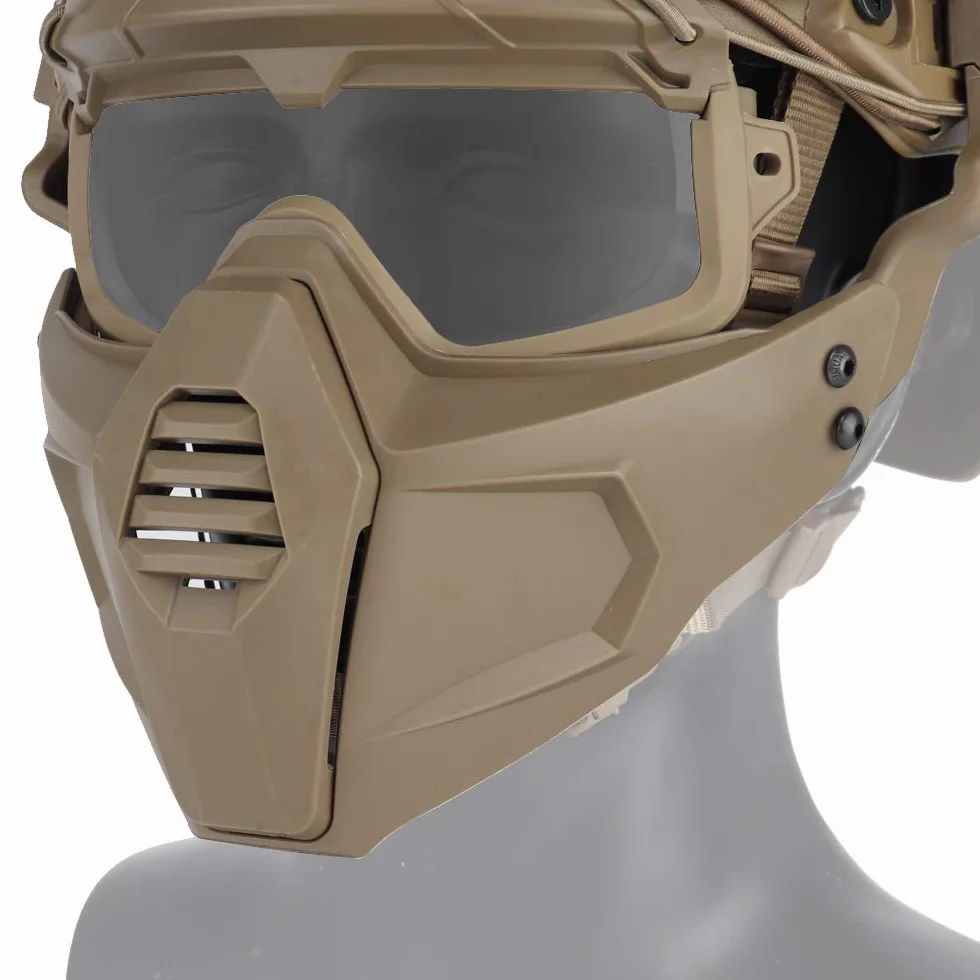 FAST kask ochronne gogle do jazdy konnej okulary ze zdejmowaną maską na twarz pasują do Airsoft Paintball Halloween Party