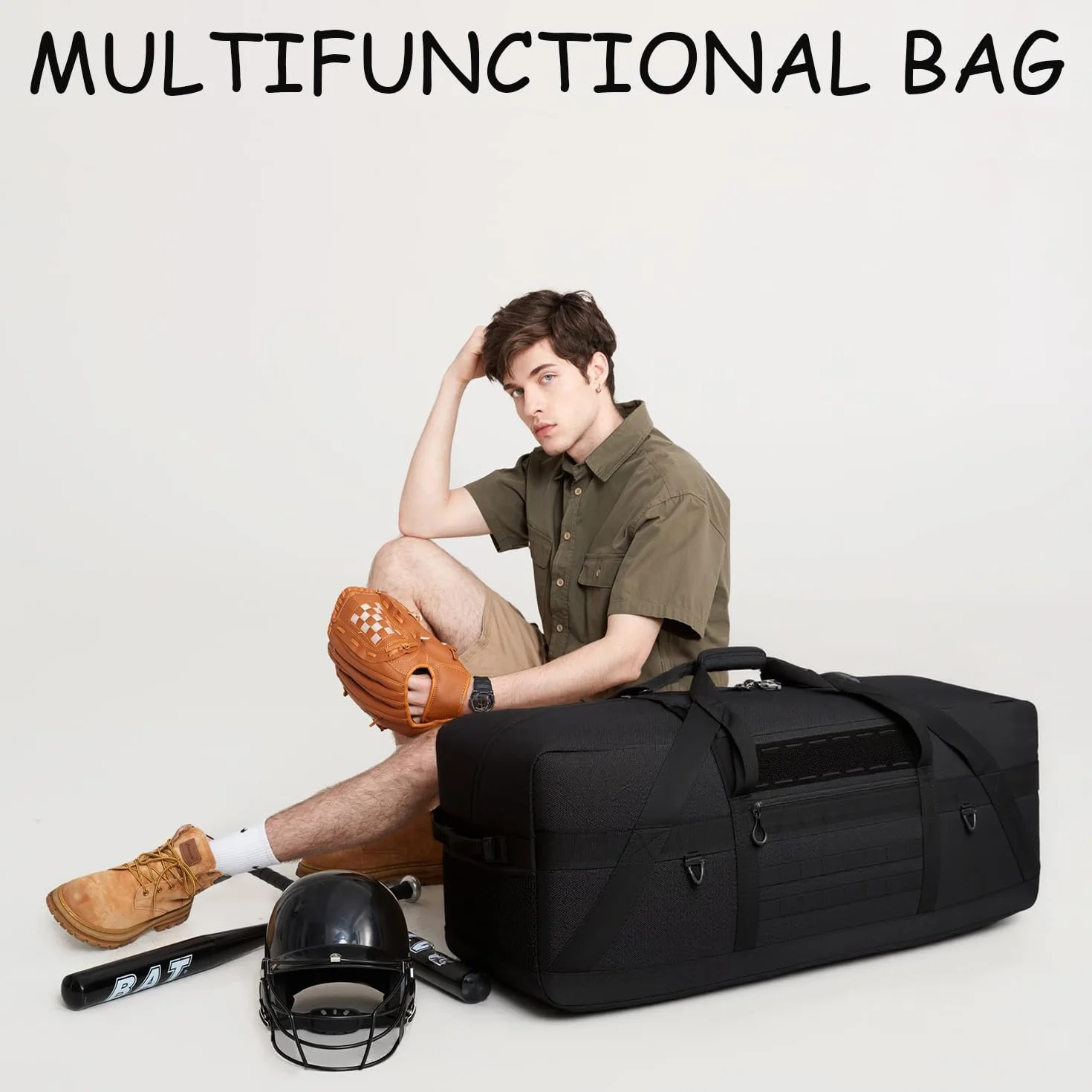 125L torba podróżna, duża torba sportowa, torba treningowa XXL dla mężczyzn, torba sportowa na siłownię, na saunę, fitness, weekender, camping, czarny, sporttasche 125L, Klasyczny