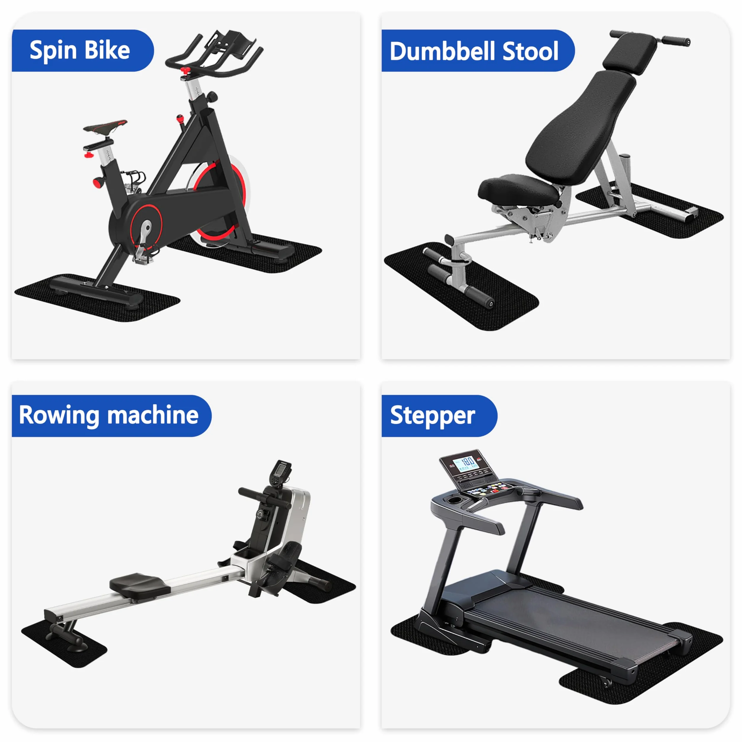 Mata ochronna na podłogę fitness 2 szt. PCW 6 mm antypoślizgowa