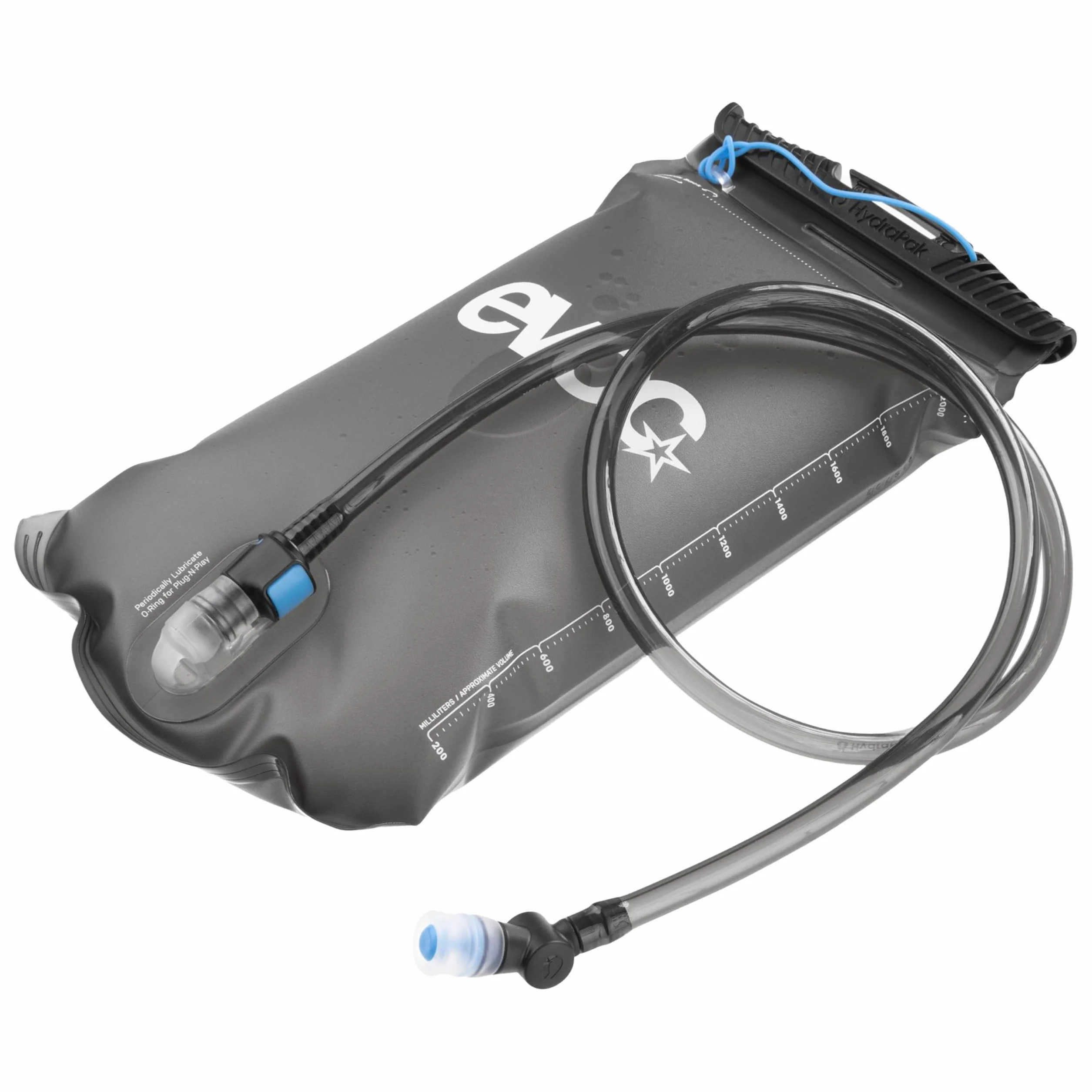 EVOC HYDRATION BLADDER 2 (szczelny worek hydracyjny z elastyczną rurką i zaworem, łatwy do czyszczenia, pojemność: 2 l), Carbon Grey
