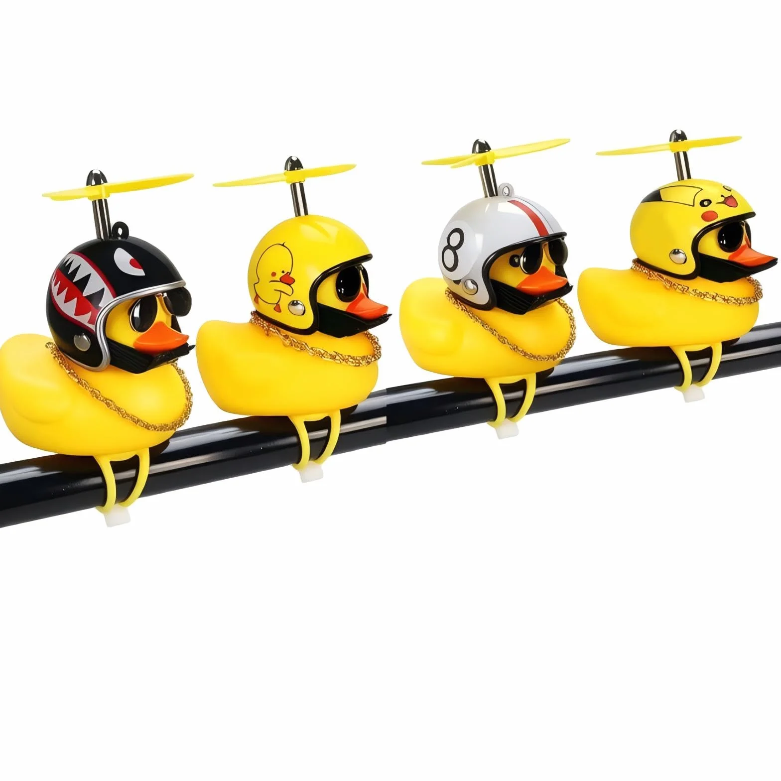 4 szt. Kaczka dzwonek rowerowy nowość kask żółty róg rowerowy, akcesoria dekoracyjne do wnętrza samochodu, rowery, motocykle prezent dla dzieci