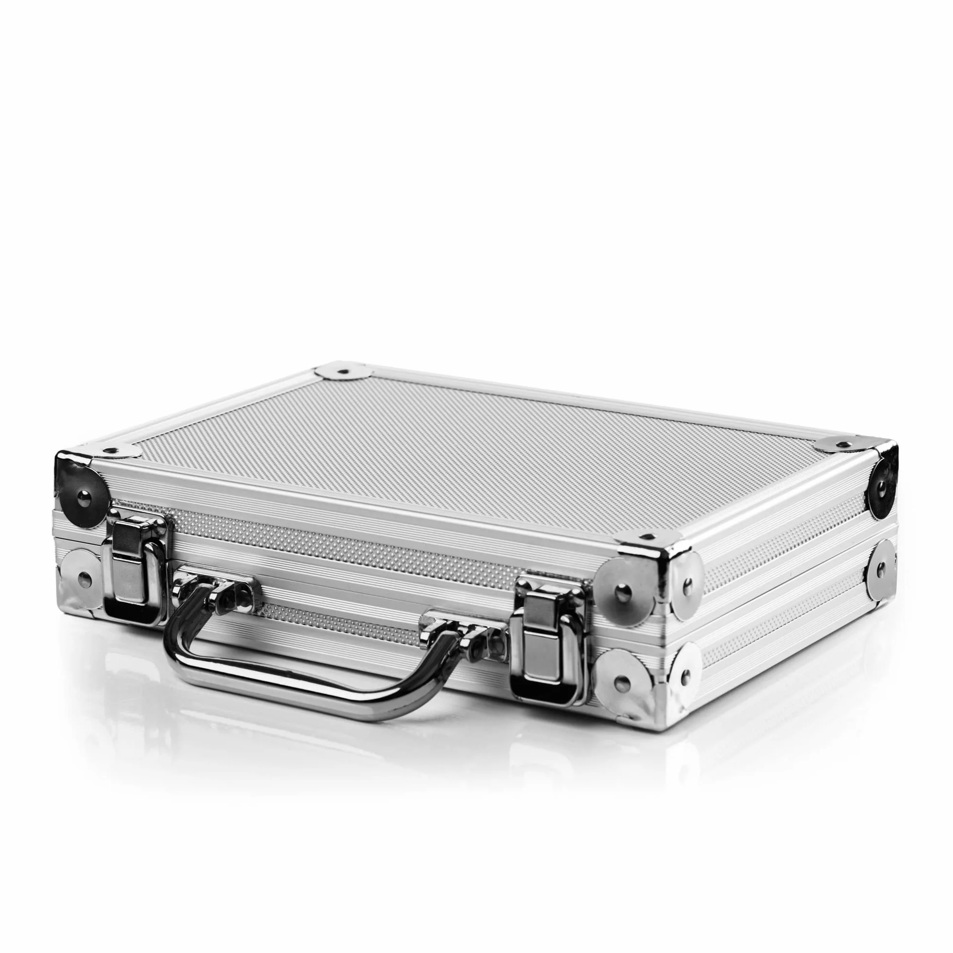 Karella Walizka aluminiowa PAK Luxus, High Class Profi etui na 2 zestawy rzutek miękkich lub stalowych, duża torba, z dużą ilością miejsca na rzutki i akcesoria, w kolorze srebrnym, czarnym i w wersji