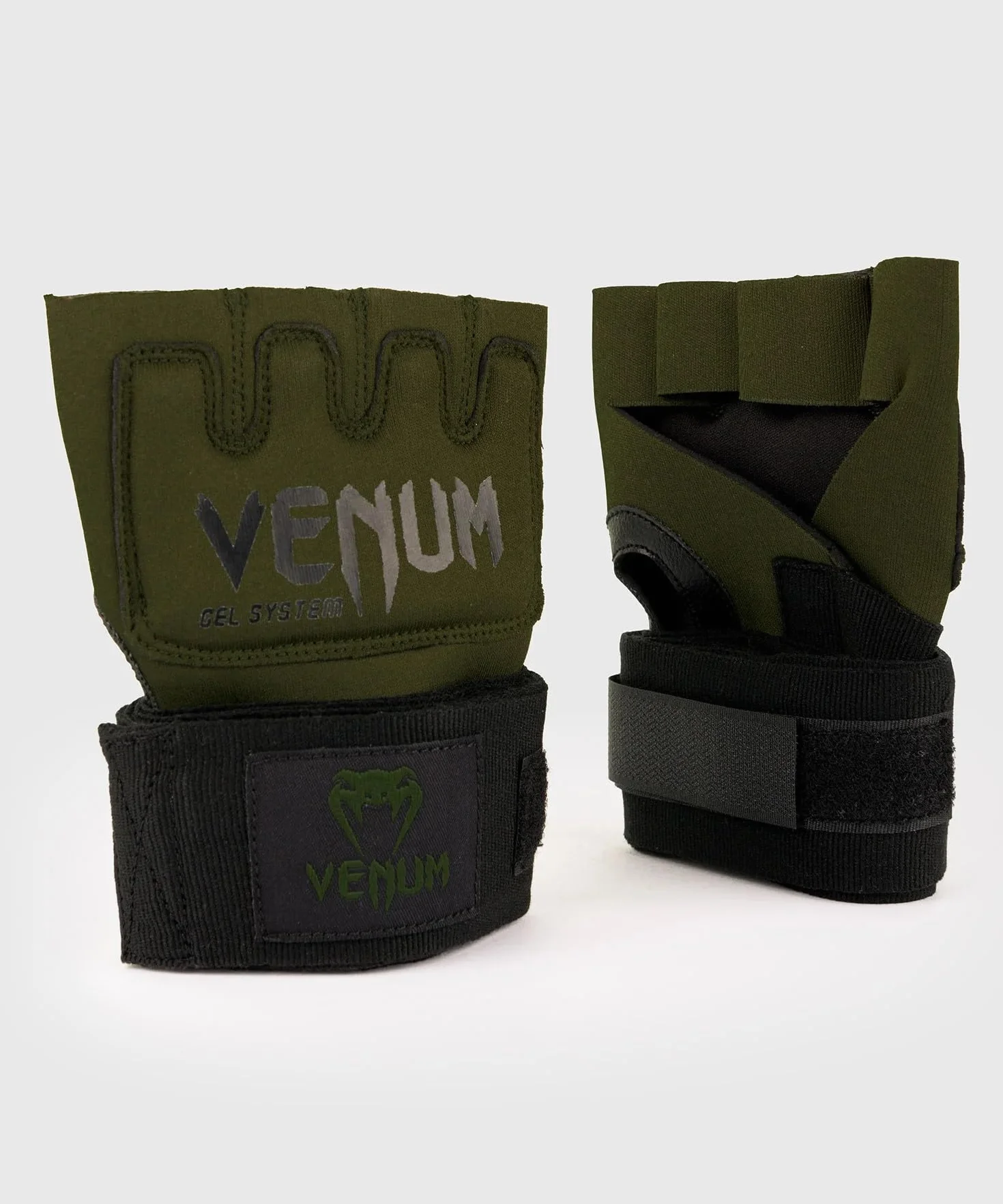 Venum Kontact Rękawice żelowe bandaże mieszane, khaki/czarne, M