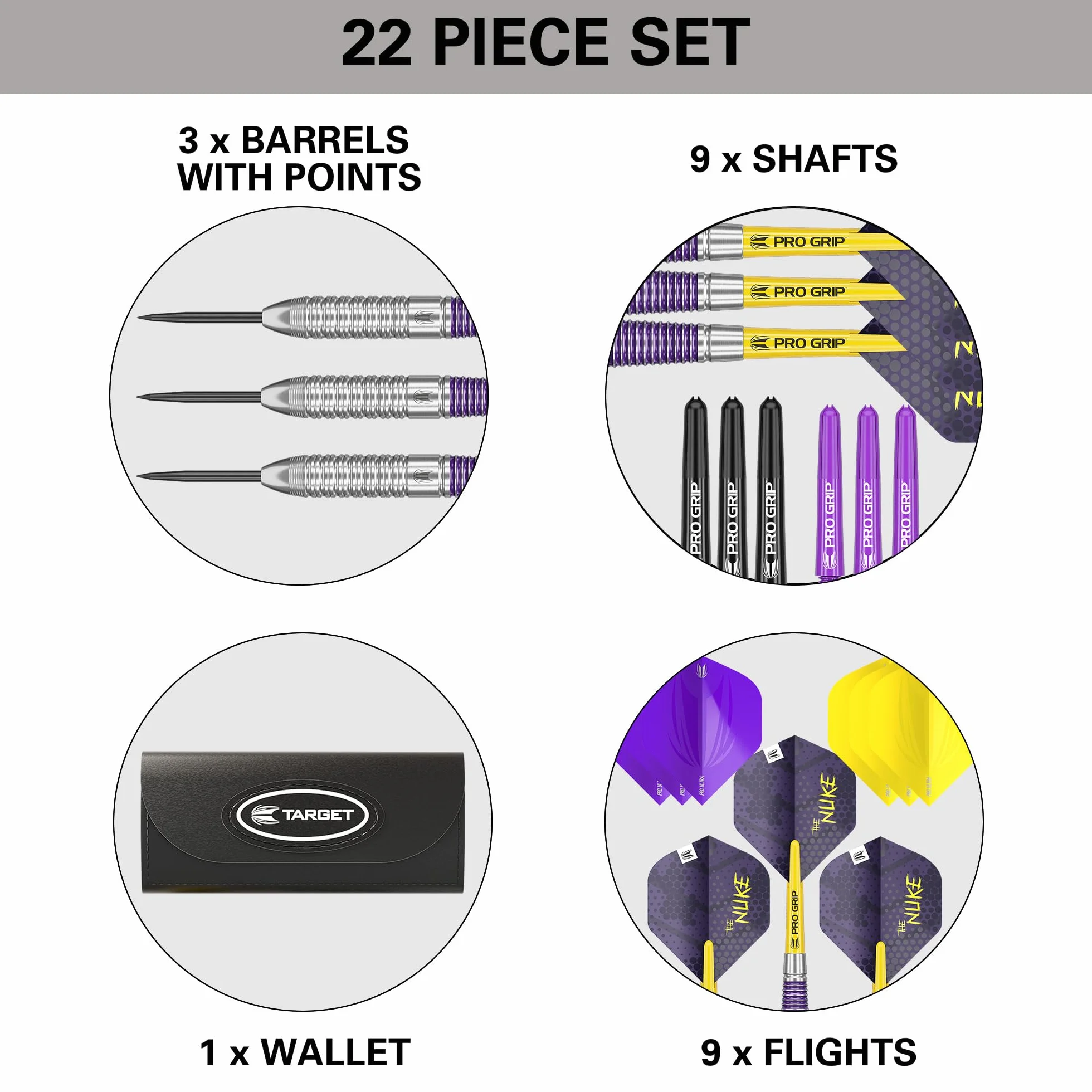 Target Darts Luke Littler Brass 22g Steel Tip Dart Set The Nuke Player Edition
