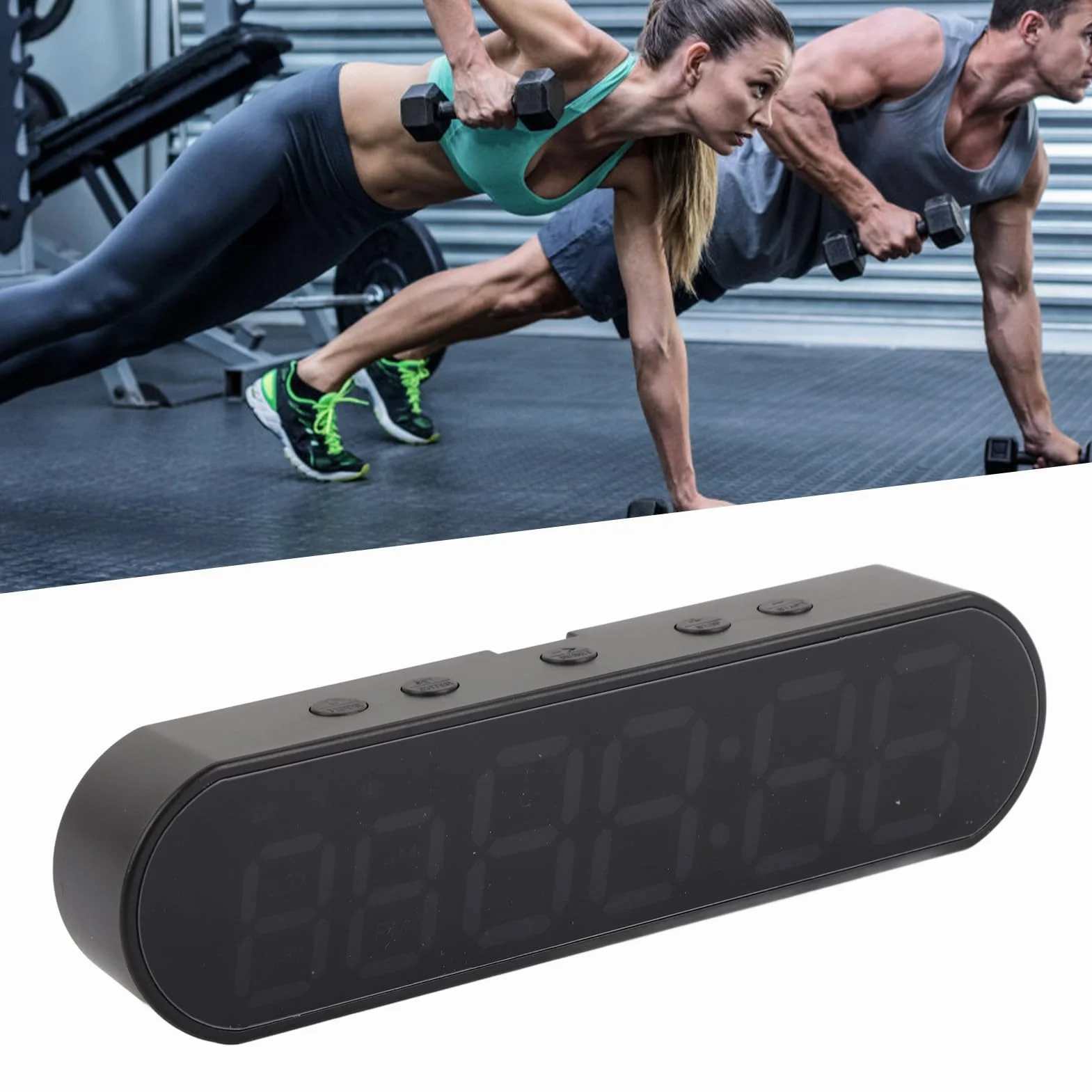 Przenośny Minutnik do ćwiczeńZegar Fitness z funkcją przypominania o niskim poziomie baterii, wielofunkcyjny zegar interwałowy 1000 mAh