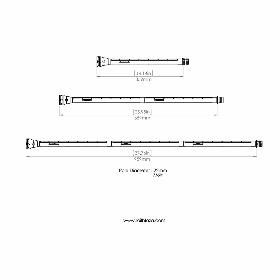 RAILBLAZA Kayak Extenda Pole (14-42in) for Lights, Cameras, Flags and Torches