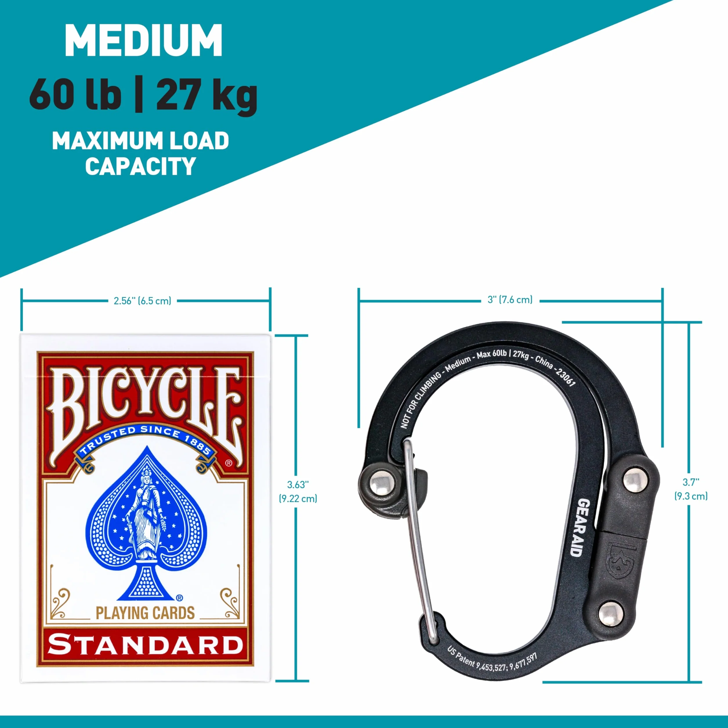 GEAR AID HEROCLIP obrotowy karabińczyk 360° haczyk średni na kemping