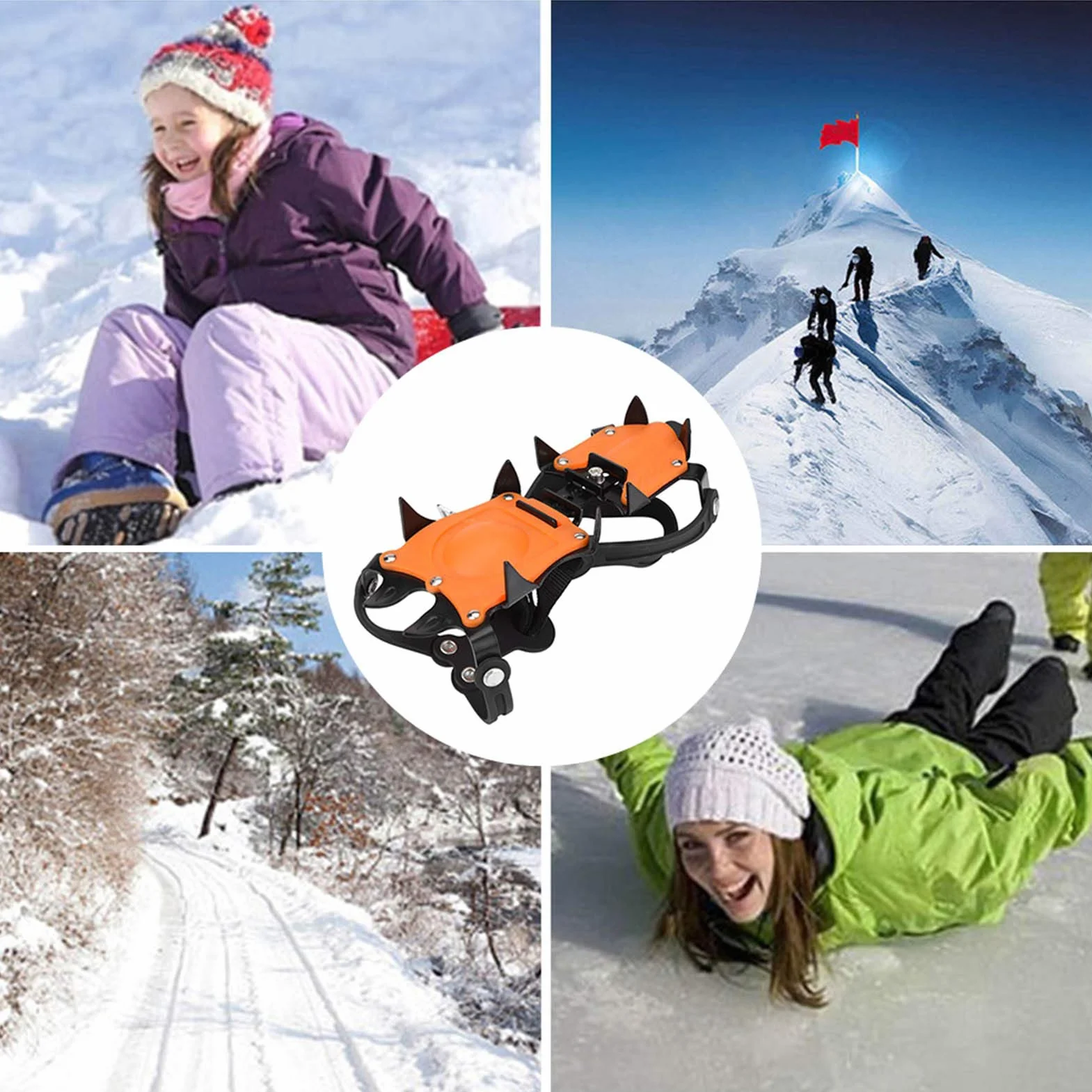 Mponsmpons do Butów Turystycznych Mężczyźni Guma Tpu Stal Manganowa Przenośne 10 Zębatych Snowmpons Slip Ice Czekan Wspinaczka Górska