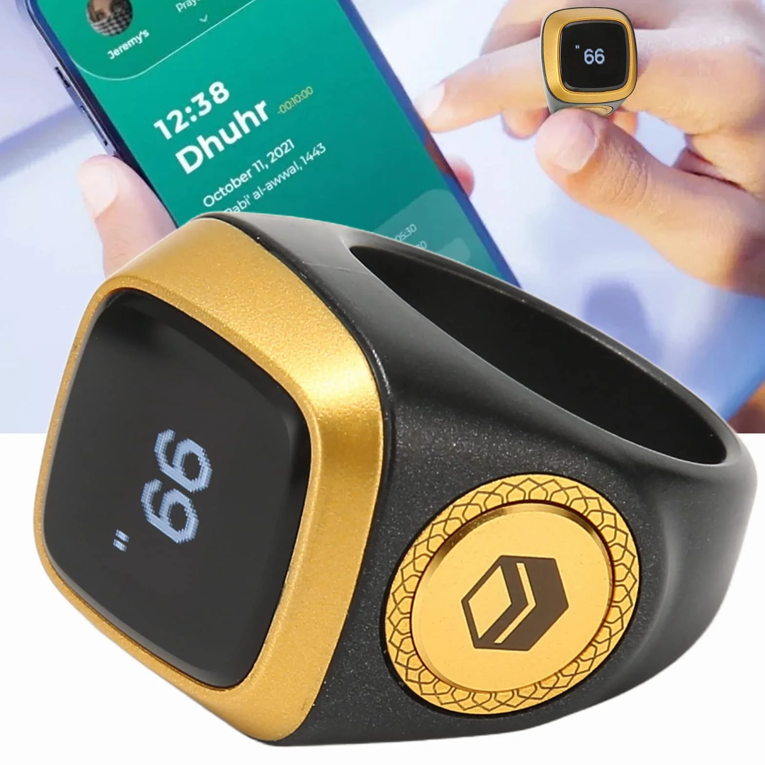 Licznik Palcowy, Cyfrowy Palec Smart Clicker Ring Resetowalny Licznik okrążeń Ręczny Licznik kliknięć z Mini Ekranem LCD do Robienia na Drutach, Szydełkowania, Coachingu,
