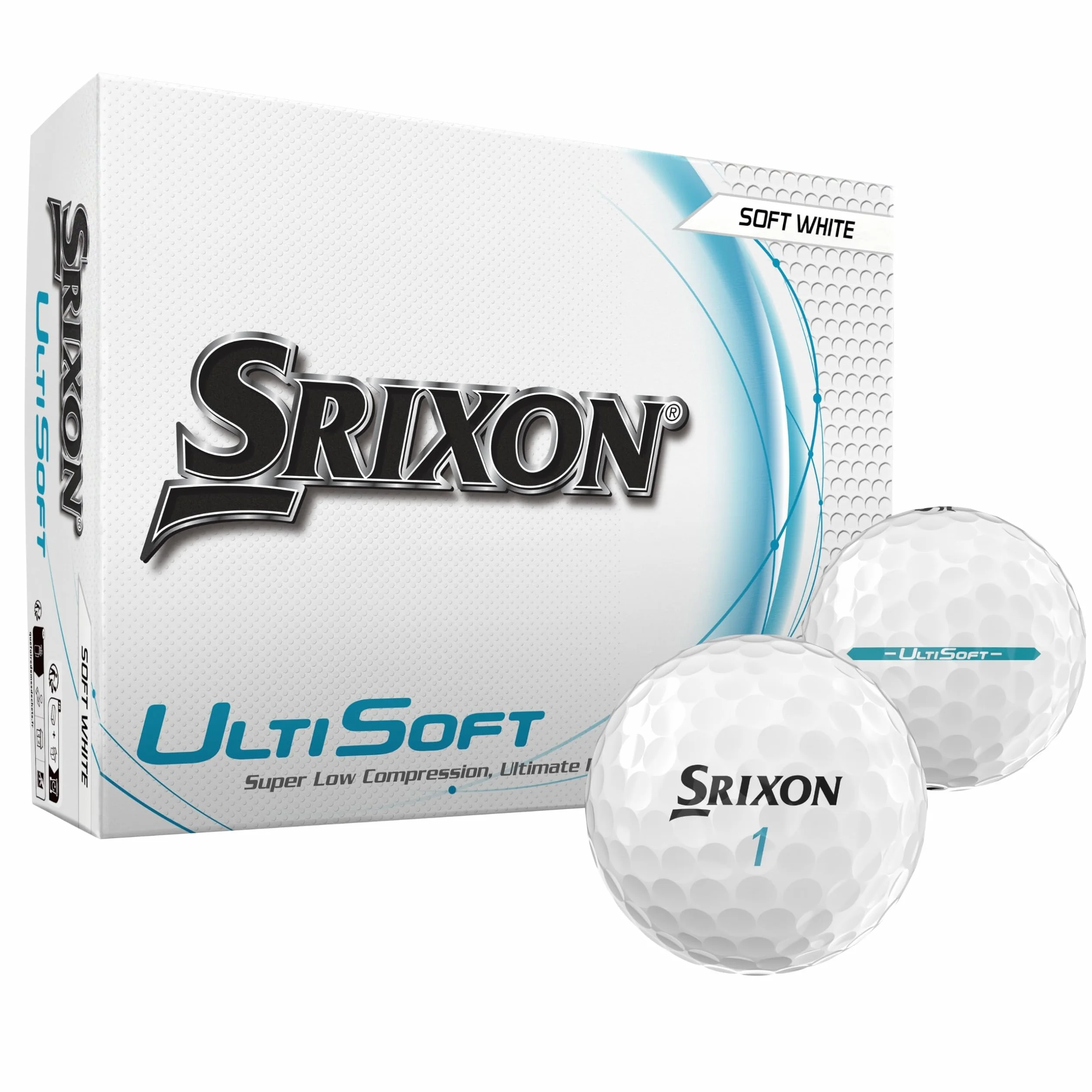 Srixon UltiSoft 4&5 - Piłka golfowa - Miękka w dotyku - Niska kompresja zapewniająca nierówny dotyk - maksymalna odległość - biała