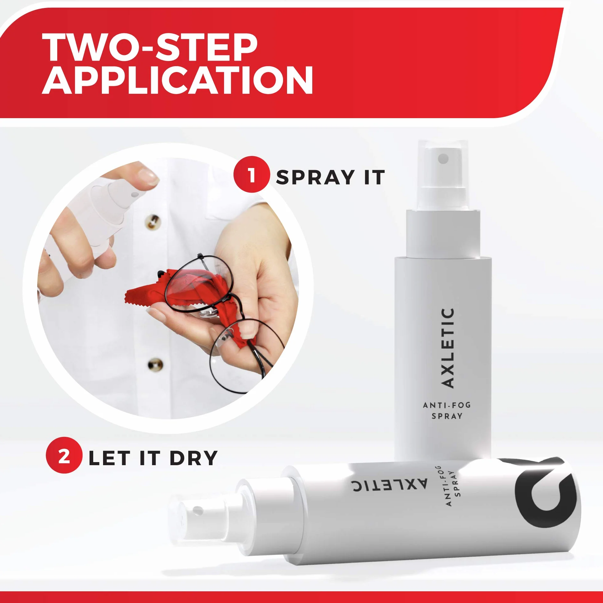 2 w 1 Okulary przeciwmgielne i środek czyszczący do okularów - 100 ml - Anti Fog Spray - Made in Germany