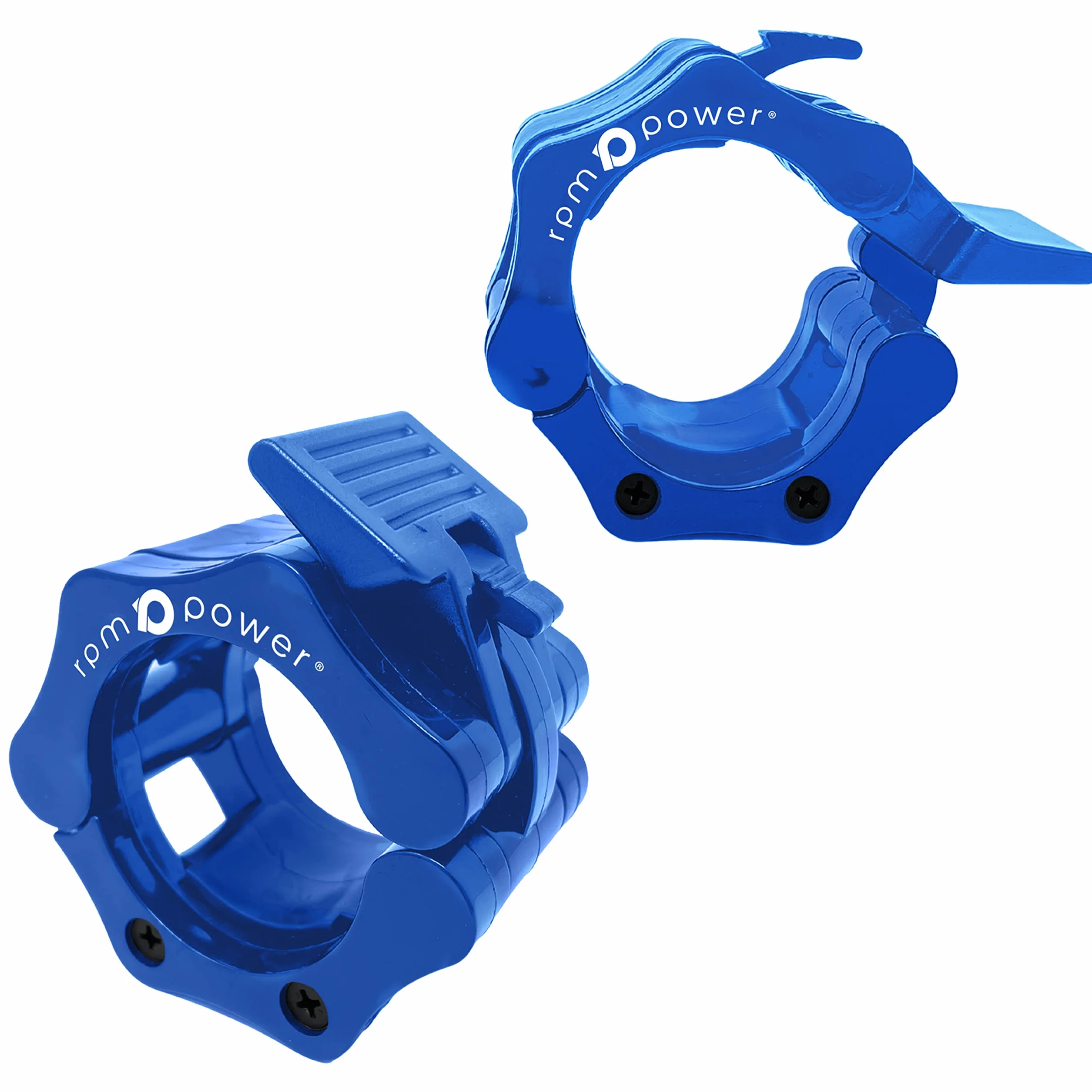 RPM Power Lockjaw Barbell Collars (para) - Zacisk do sztangi Ultra Lock Collars - 2 cale Quick Release (niebieski)