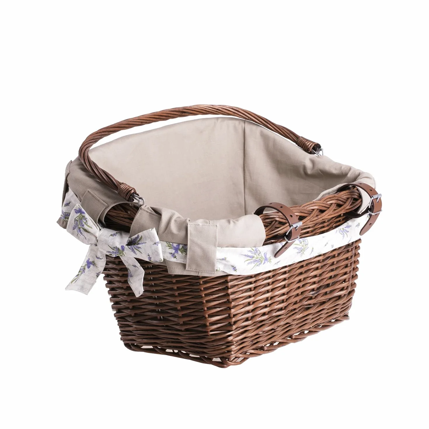 e-wicker24 Kosz rowerowy z przodu, wiklinowy kosz na kierownicę