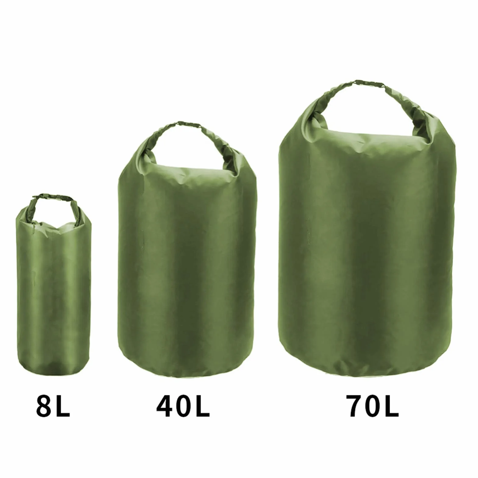 Lixada 3 sztuki worek do pakowania 8 l, 40 l i 70 l, wodoszczelny worek do pakowania Roll Top Dry Bag przenośny worek do pływania kajakiem, łodzi, wędkowania, pływania, pływania kajakiem, raftingu