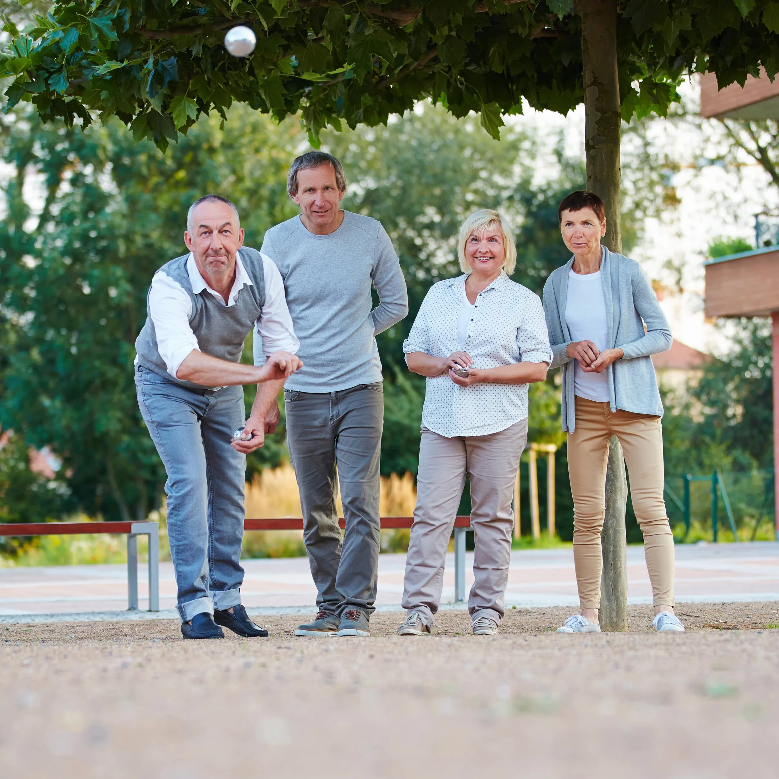 Relaxdays Boule Zestaw 6 Bombek do Boccia Metal, Kula Celująca, Miernik Dystansowy, Petanque z Torbą, Srebrny/Czarny