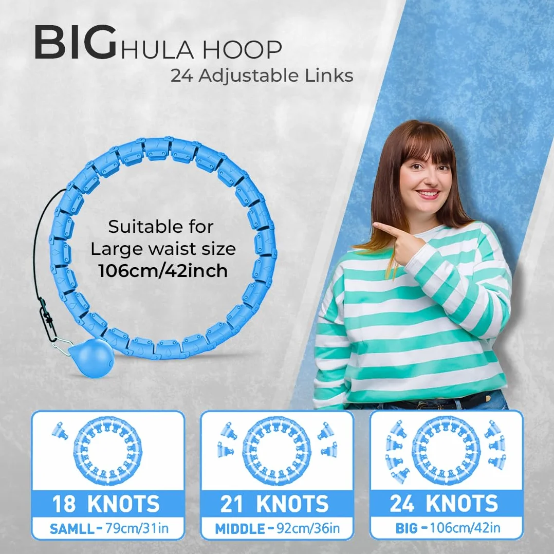 Inteligentne obręcze hula hop z licznikiem 56-112 cm regulowane antypoślizgowe 2w1 fitness