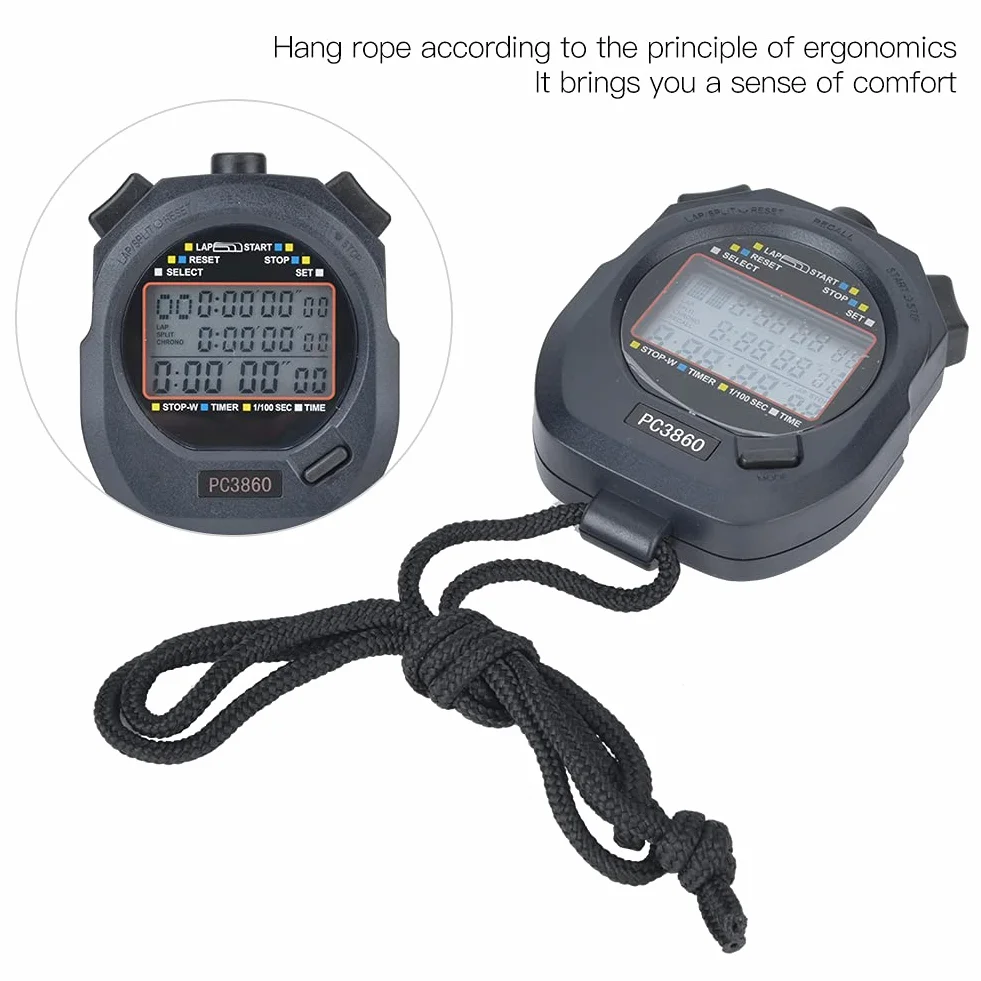 Elektroniczny Stoper Sportowy Timer Wodoodporny 3860
