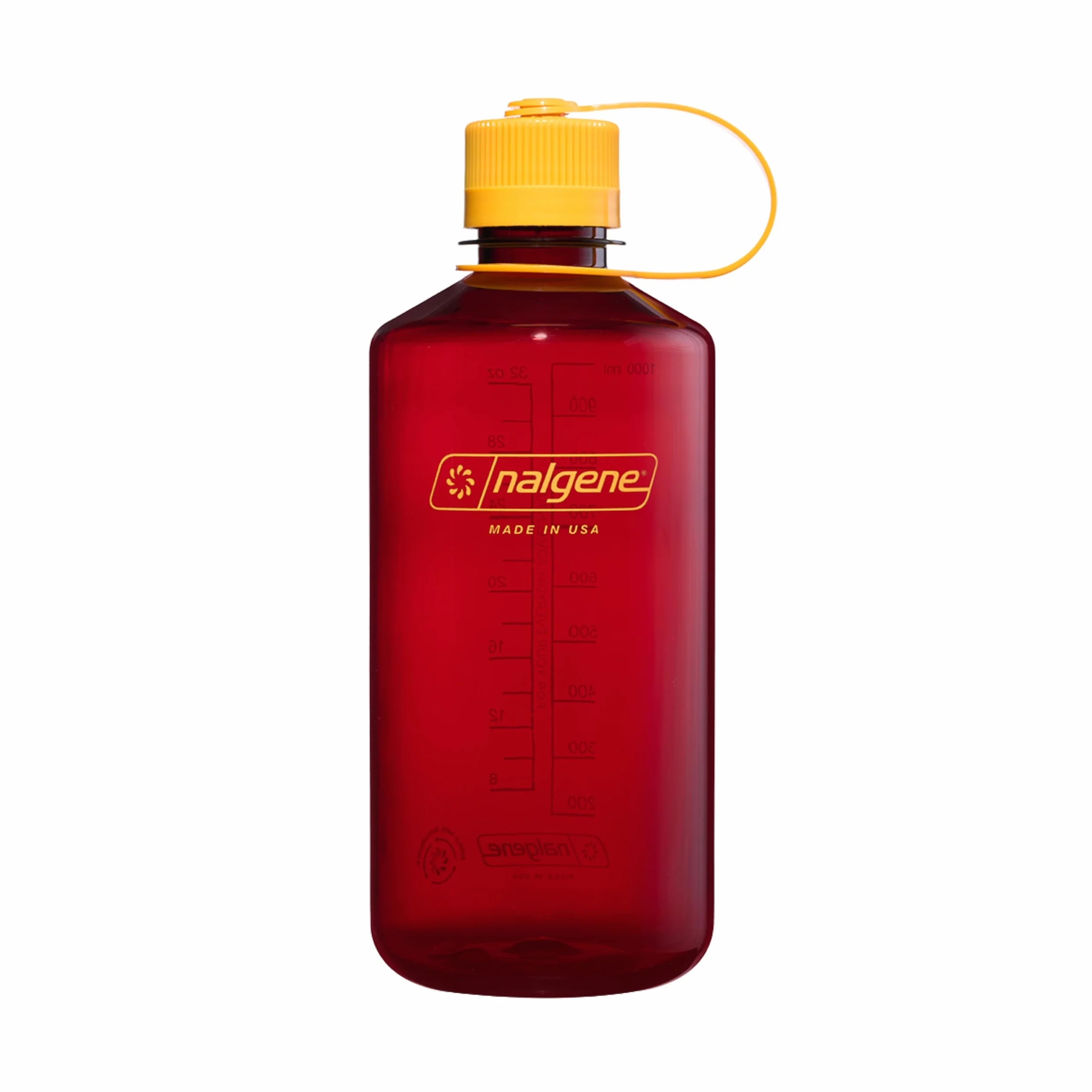 Nalgene Butelka na wodę – lekka butelka Sustain Tritan, nie zawiera BPA, nietłukąca się butelka na podróż z plecakiem, wędrówki, do studia fitness, 907 ml, wąskie usta, Laker, 32 oz